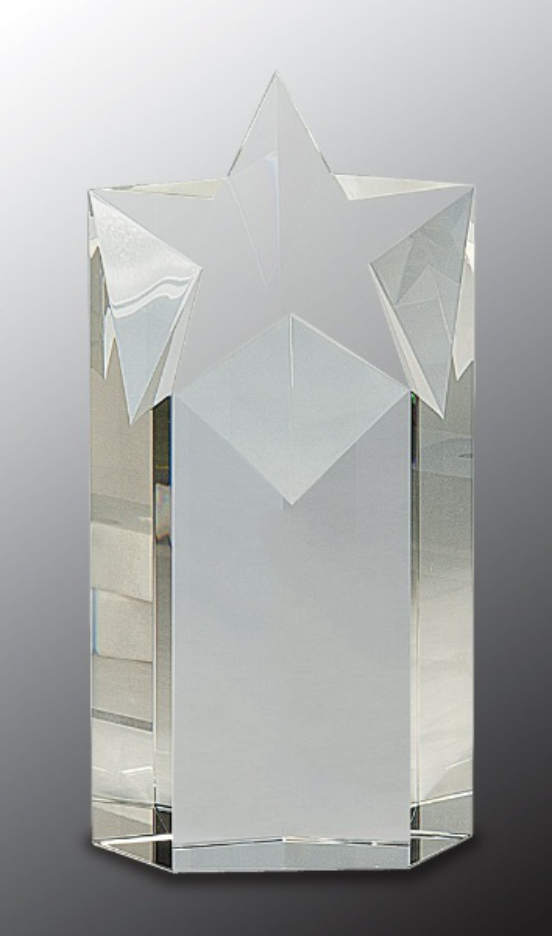 8" Clear Crystal Star Column Award 3