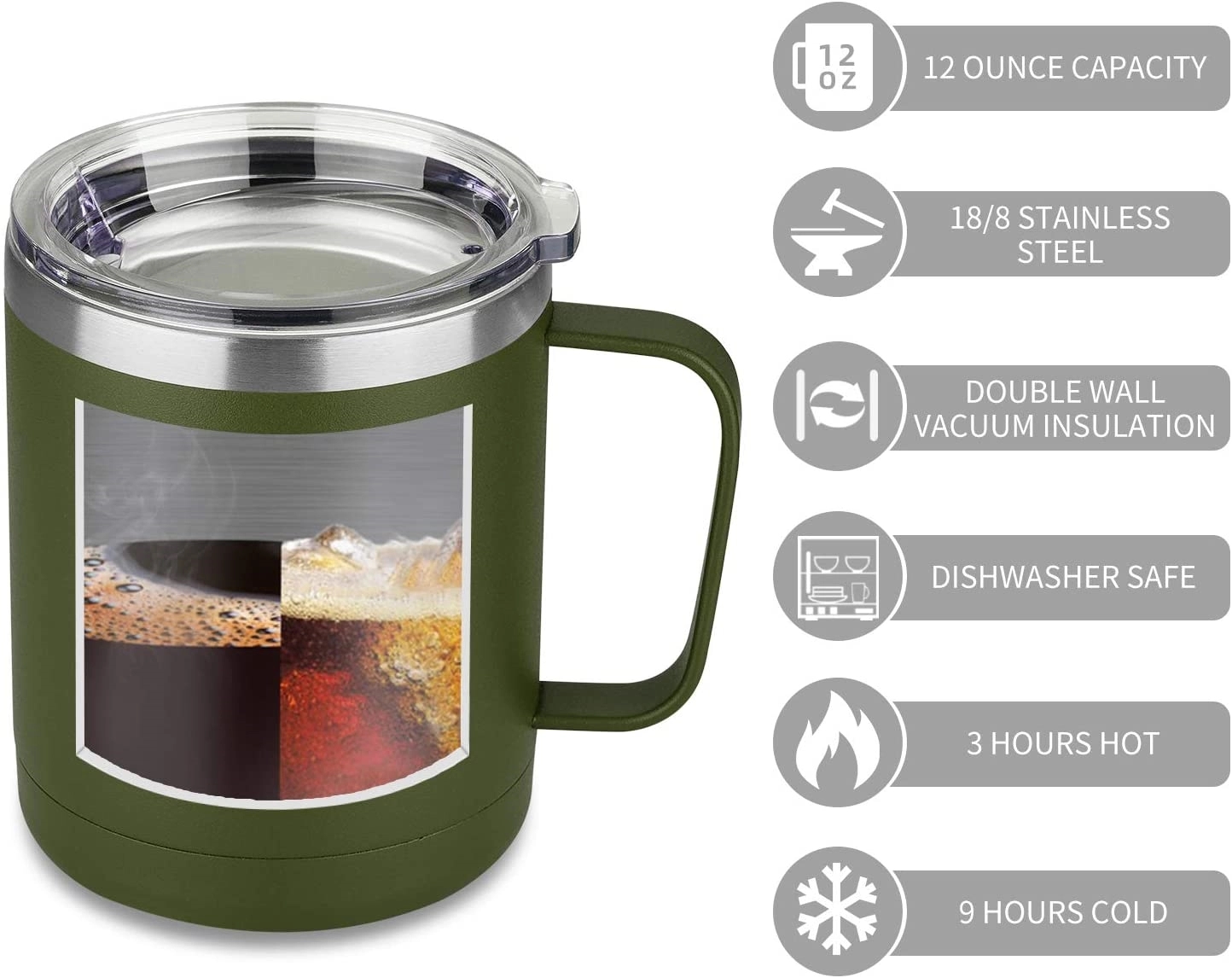 Stainless Steel Camping Mug, 12 oz. 6