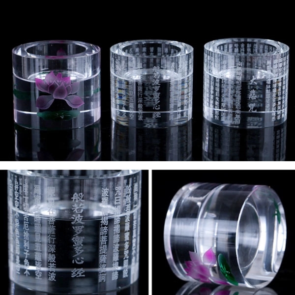 Round Crystal Glass Candle Holder 6