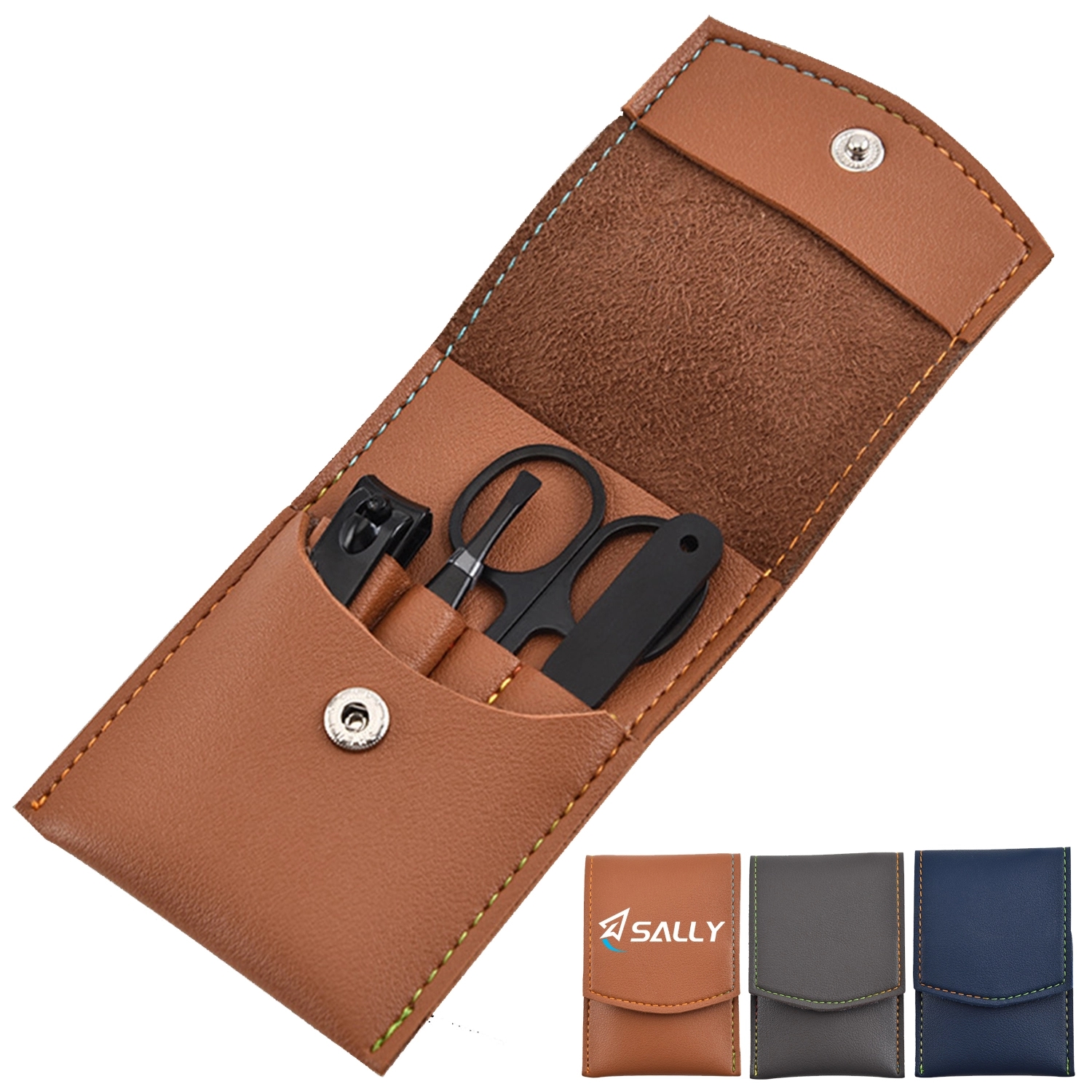 4Pcs Manicure Set w/ PU Leather Bag 2