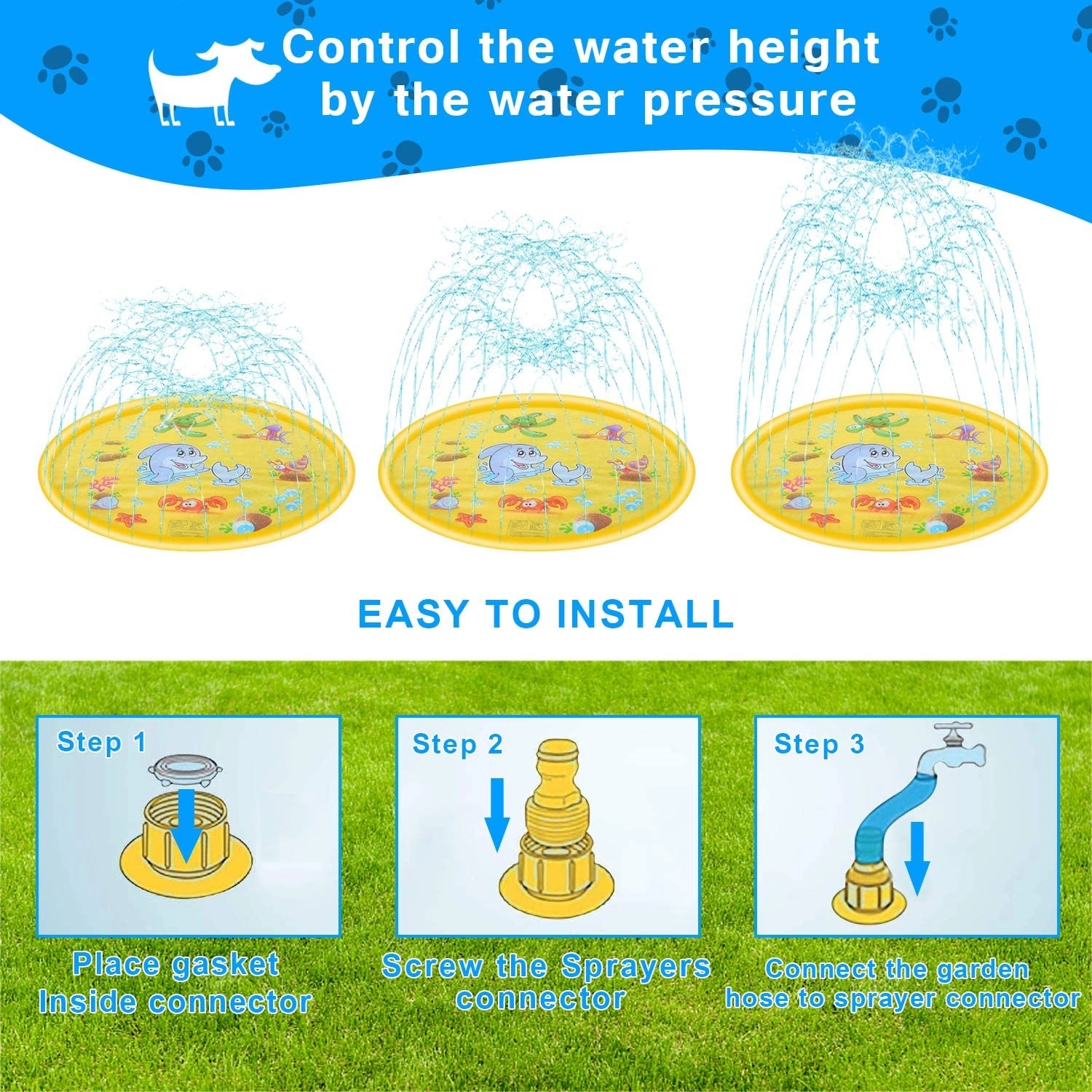 Outdoor Sprinkler Mat Summer Toys For Kids And Toddlers 4