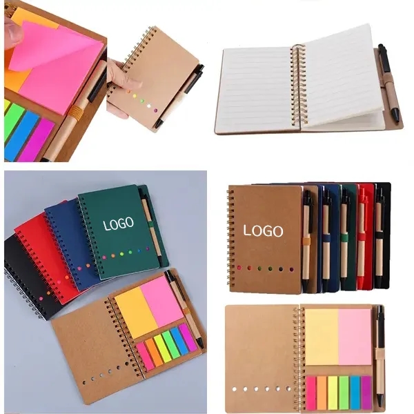 Spiral Notebook Set with Pen and Sticky Notes 8