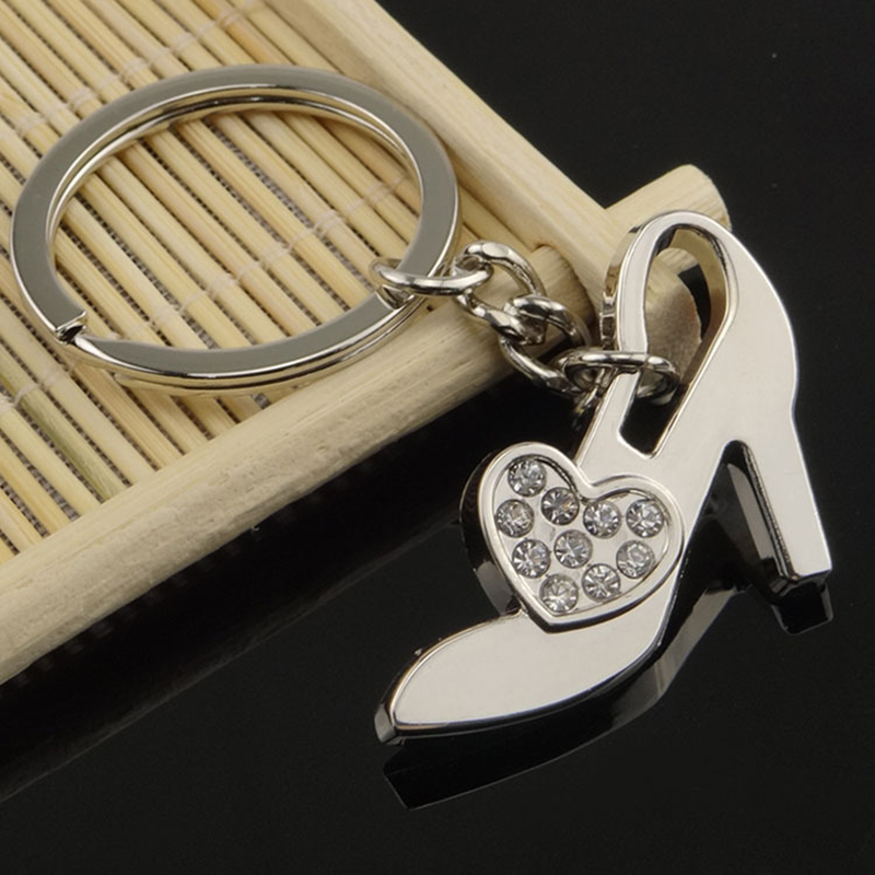 Diamond-Studded High Heel Metal Keychain 2