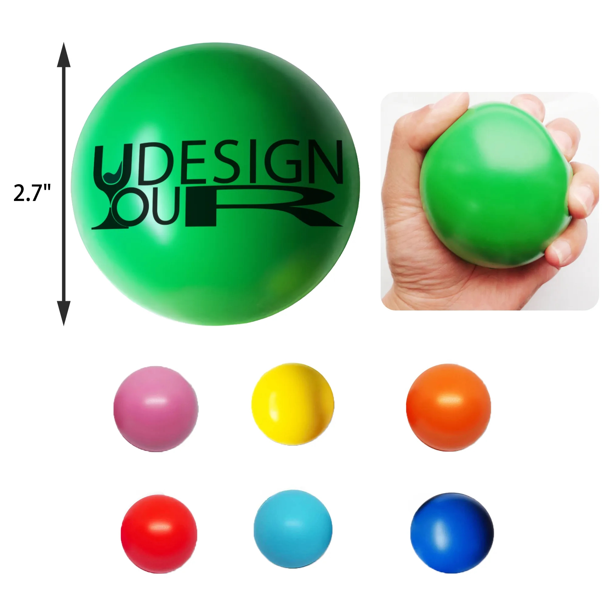 MOQ 50 PCS 2.7 In Stress Relief Grip Ball 2