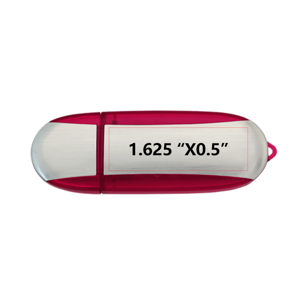 Lemont Brushed Aluminum Oval USB Flash Drive