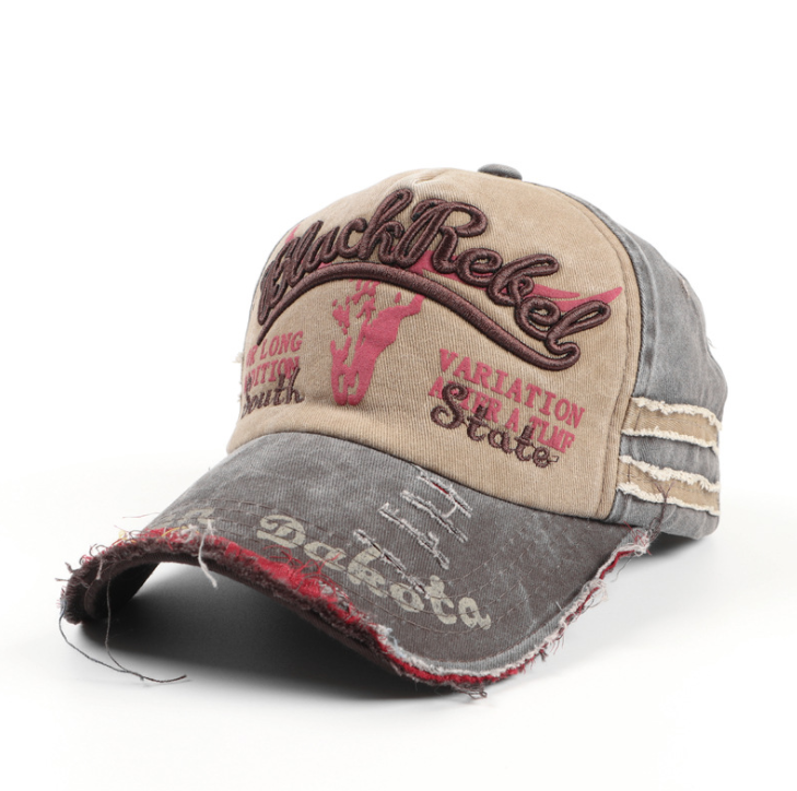 Unisex Washed Patchwork Baseball Cap 4