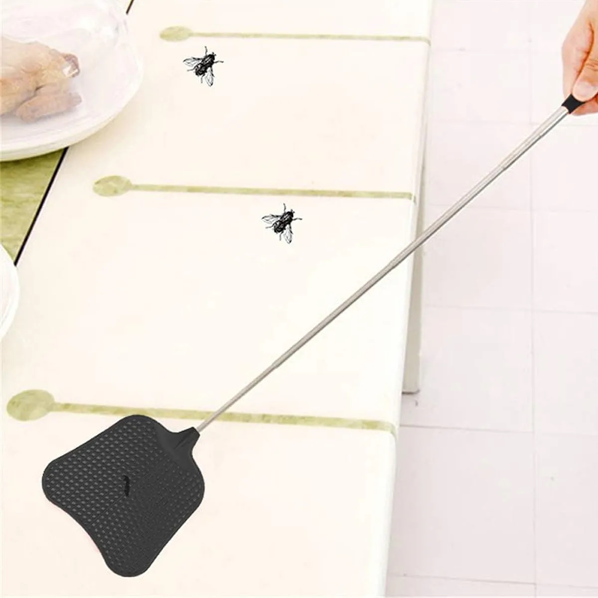 Stainless Steel Durable Retractable Portable Fly Swatter 4