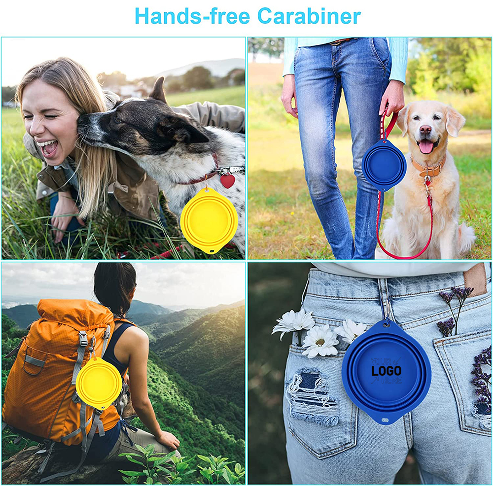 Silicone Collapsible Pet Bowl With Carabiner 4