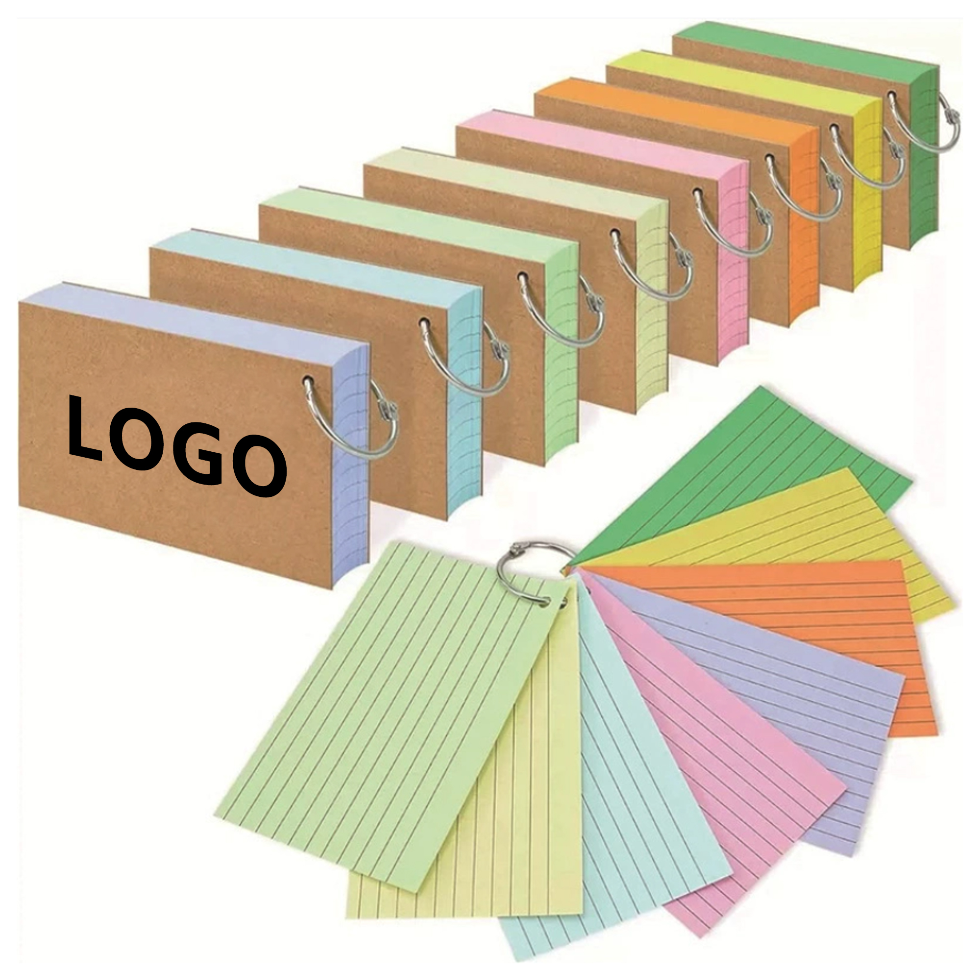 Colored Flash Cards With Ring 2