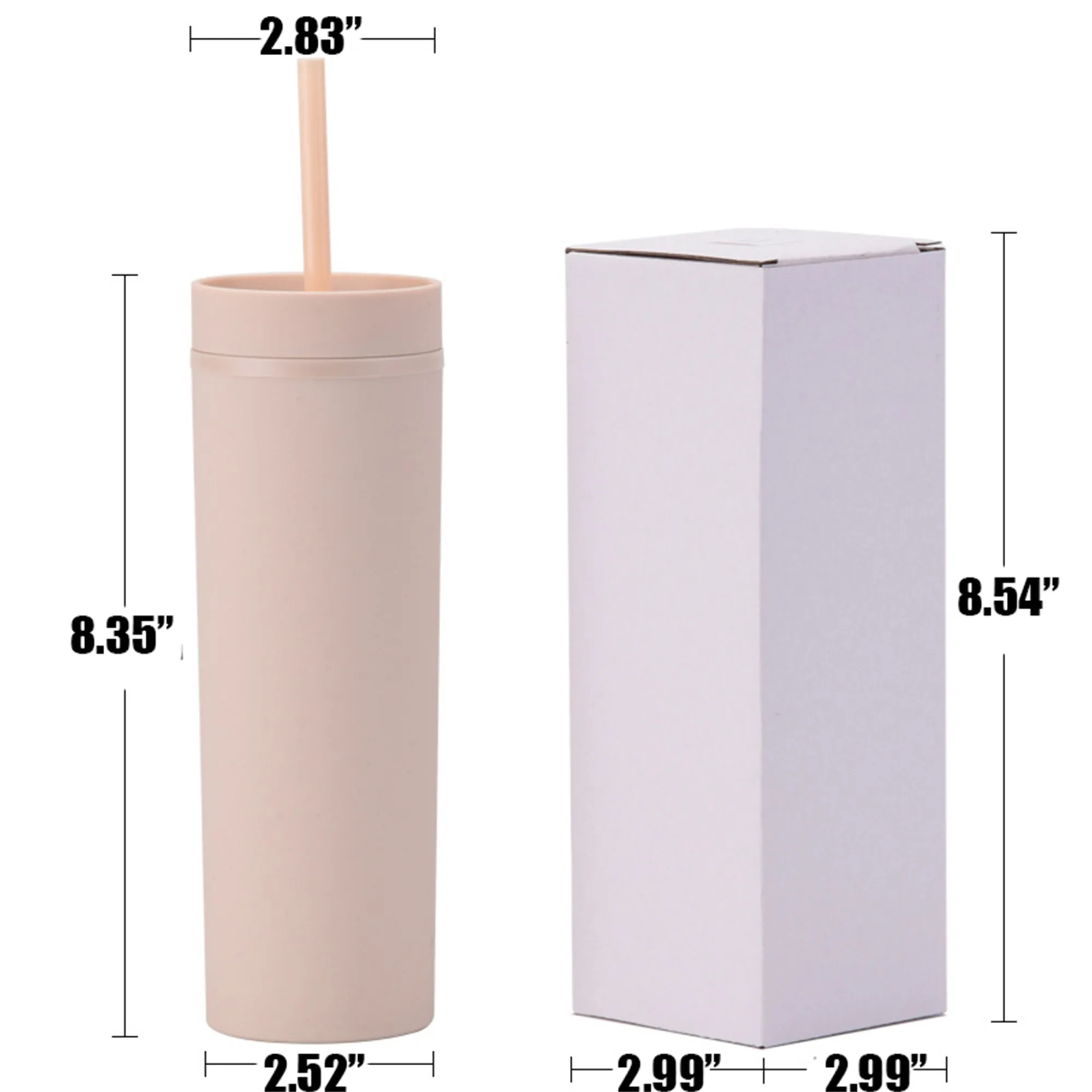 BPA Free Matte 16oz Double Wall Acrylic Plastic Tumbler 3