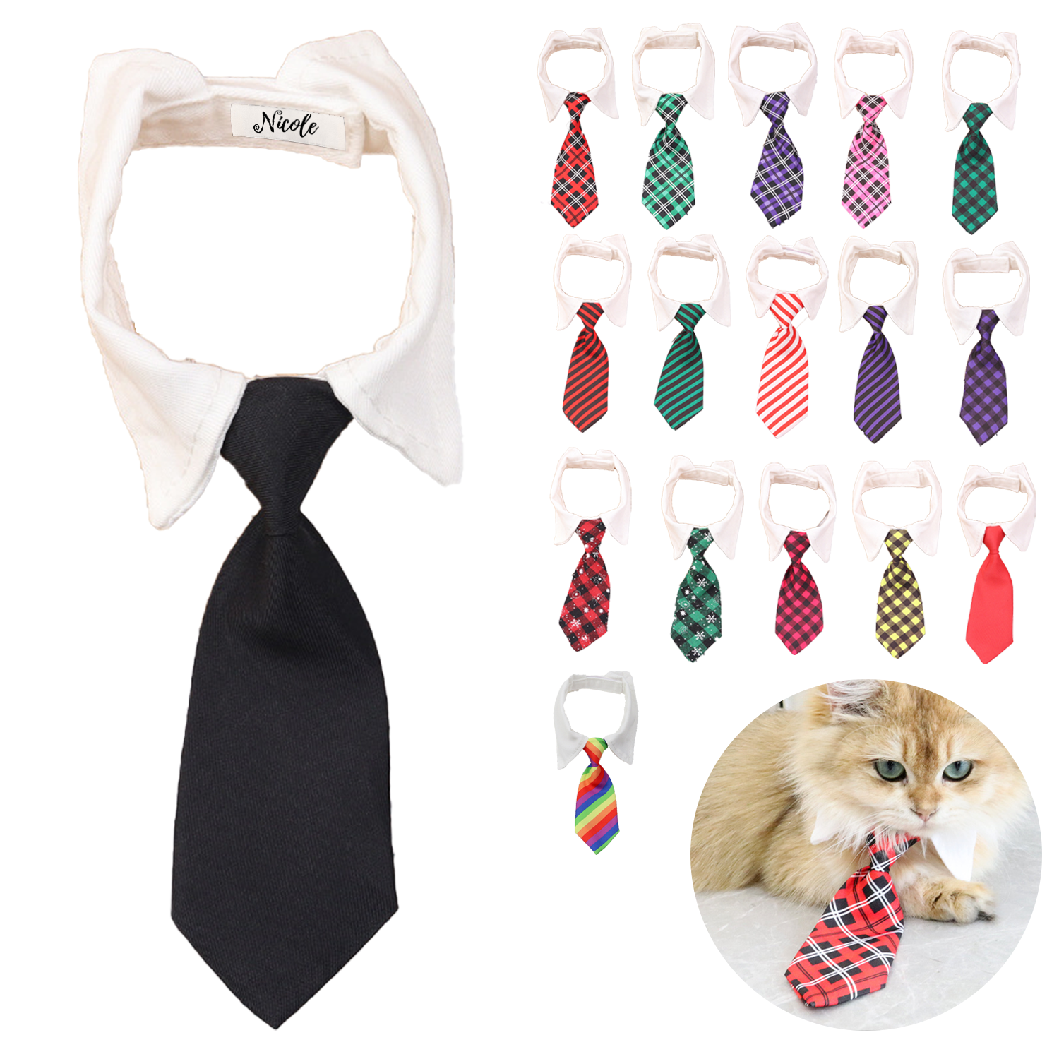 Adjustable Polycotton Pet Neck Tie 2