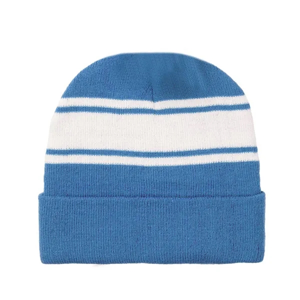 Striped Acrylic Knit Beanie With Cuff 9