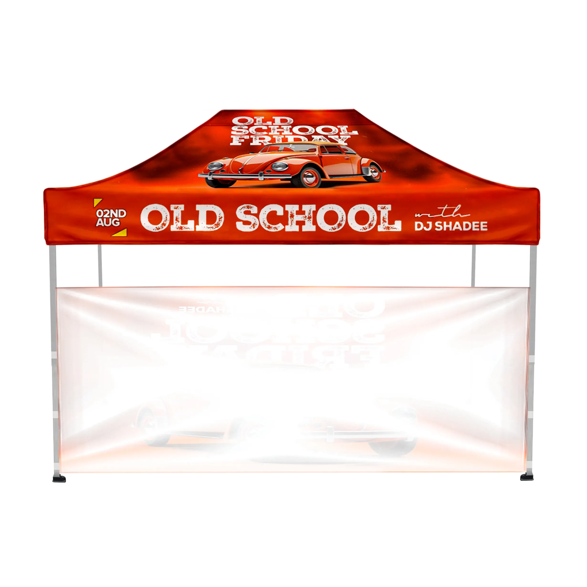 10'x15' Tent Canopy w frame, 1 long half wall 8
