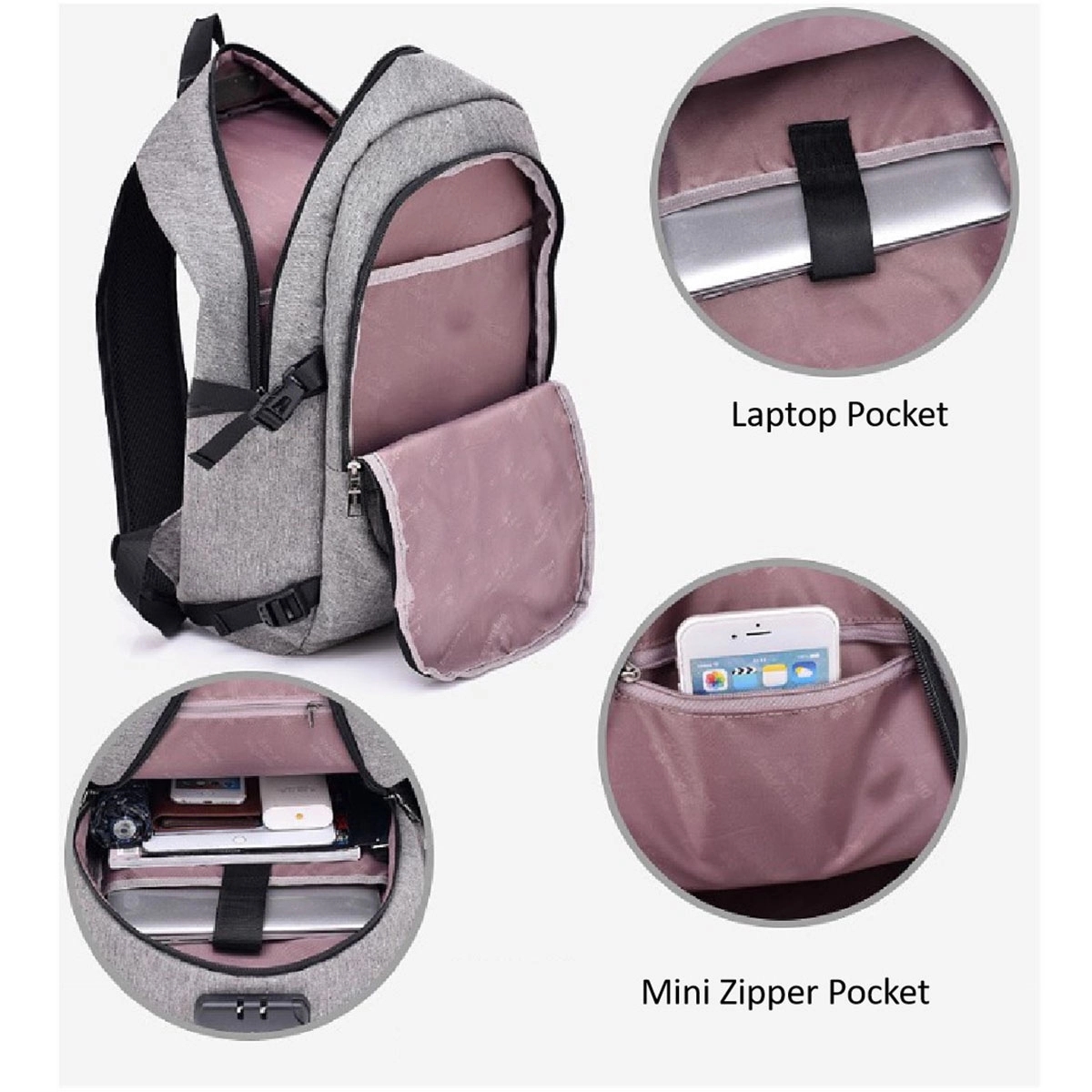 Travel Laptop Backpack 17.3Inch Anti Theft 3