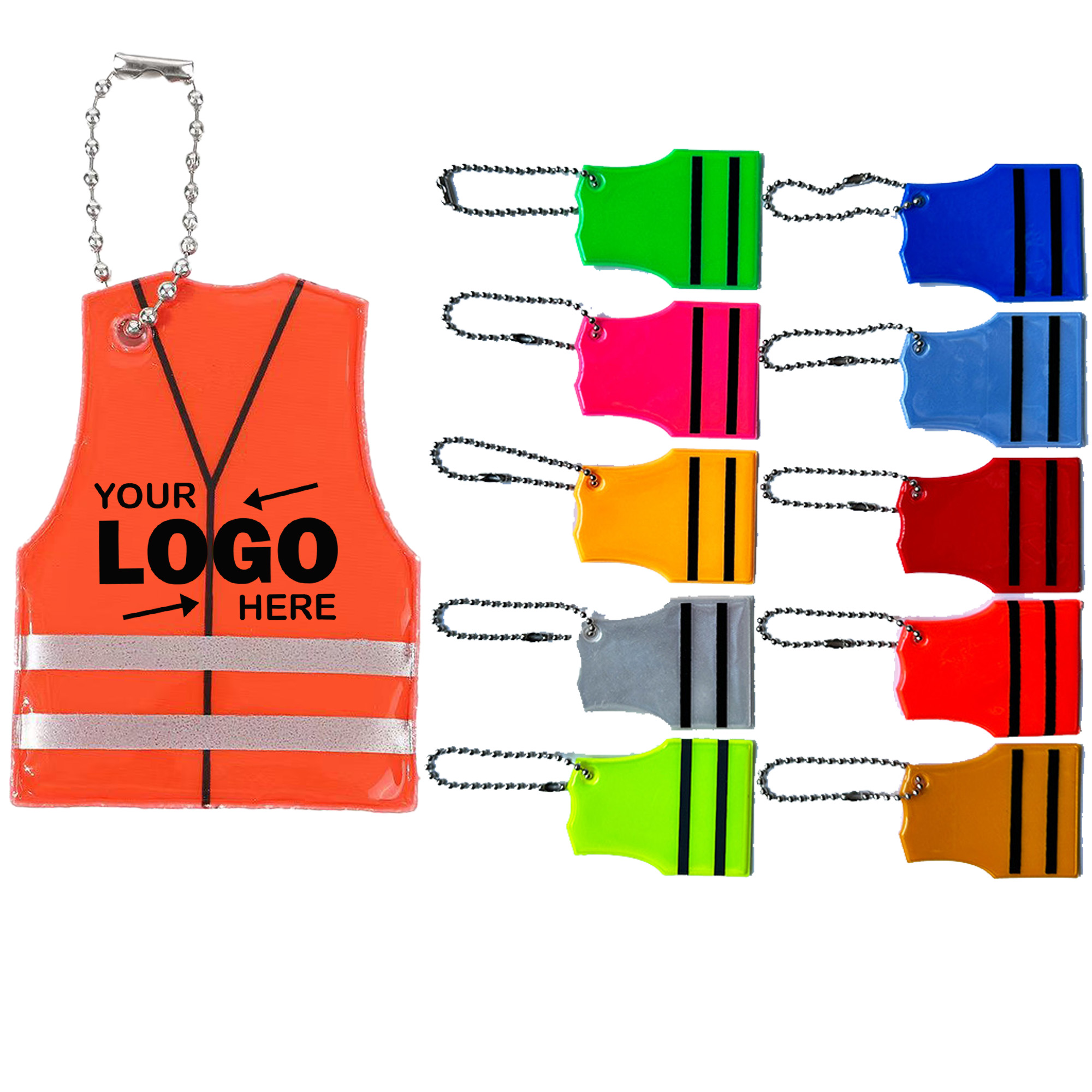 Mini PVC Reflective Safety Vest Keychain 1