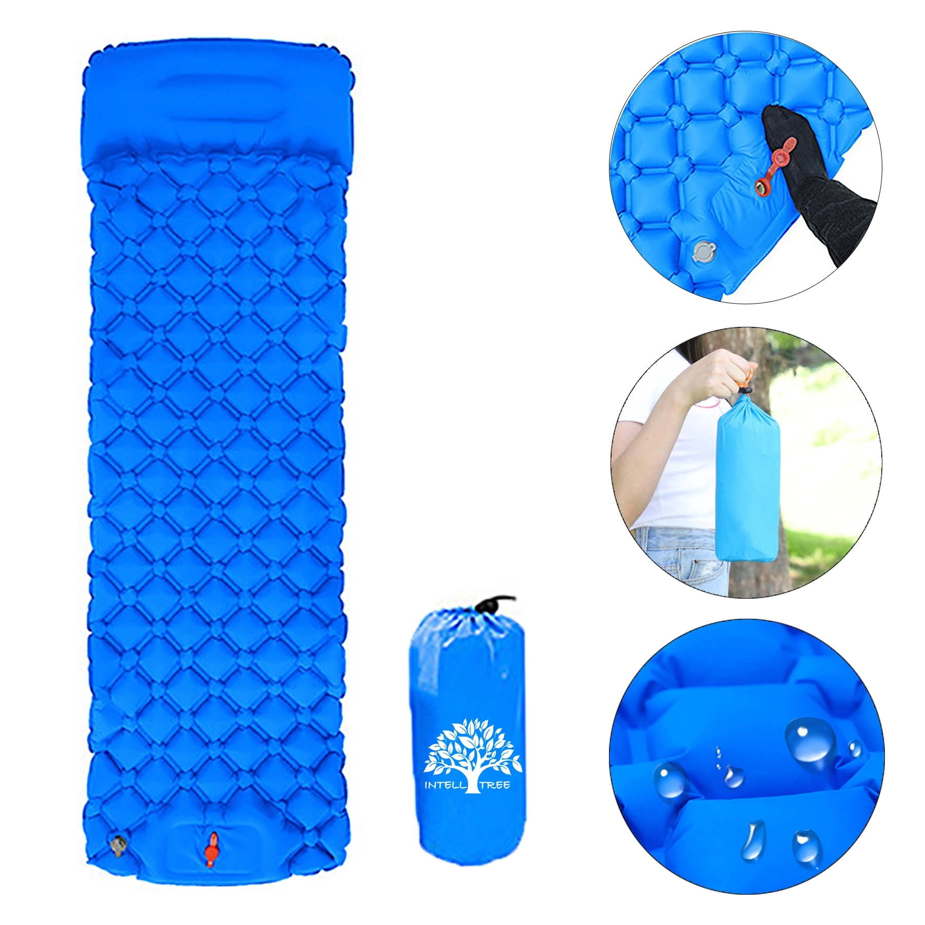 Thick Sleeping Pad Inflatable Camping Mats With Foot Pump 1