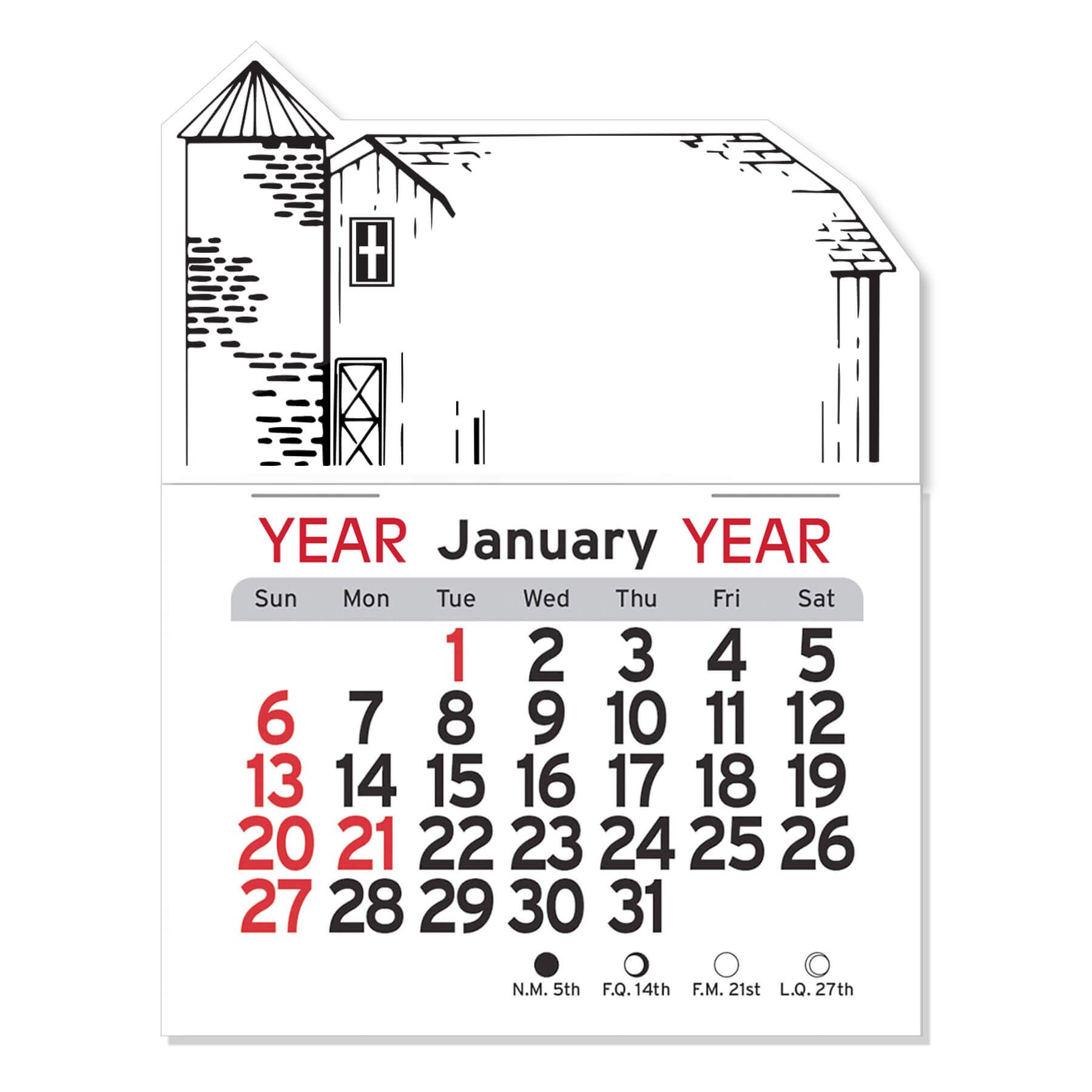 Adhesive Peel-N-Stick® Calendar - Barn 3