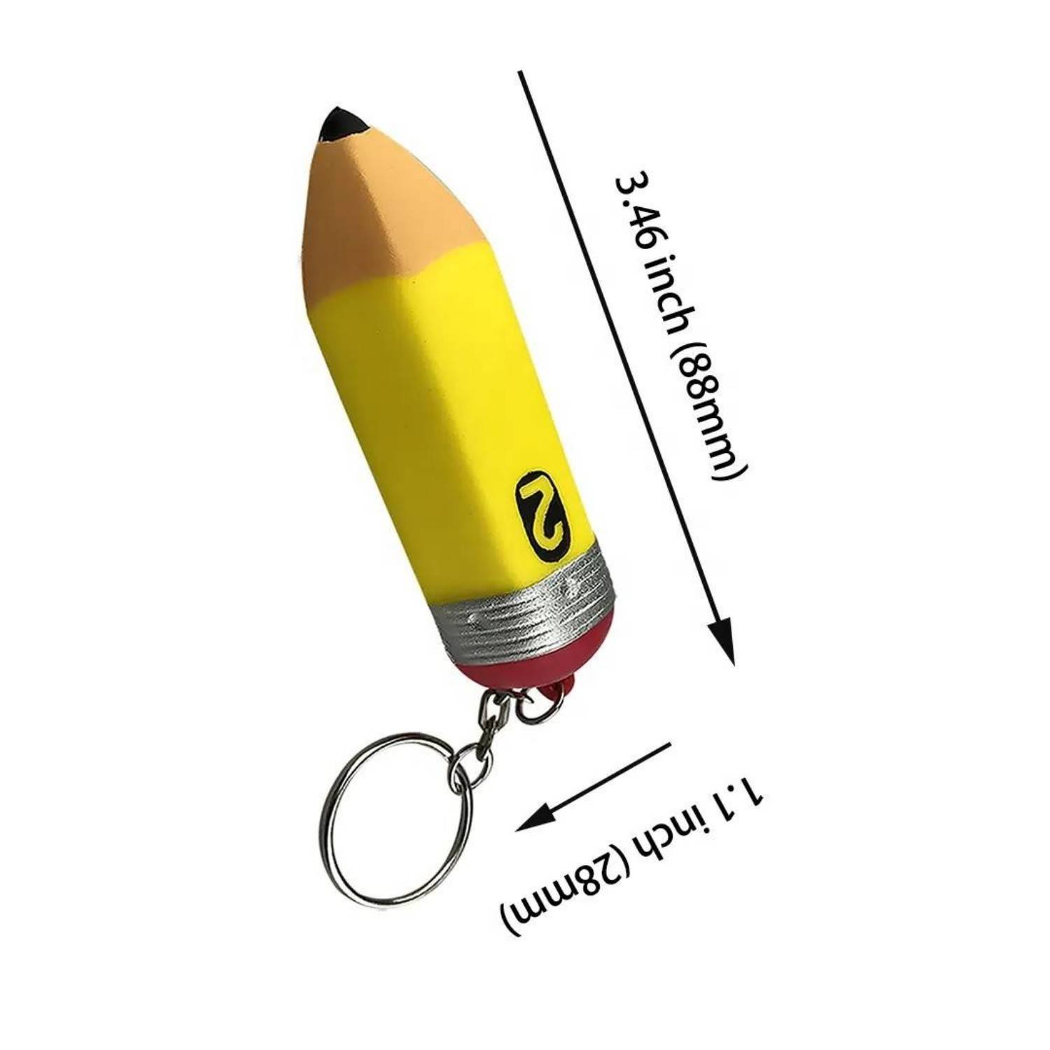 PU Foam Pencil Shape Stress Reliever Toy Keychain 3