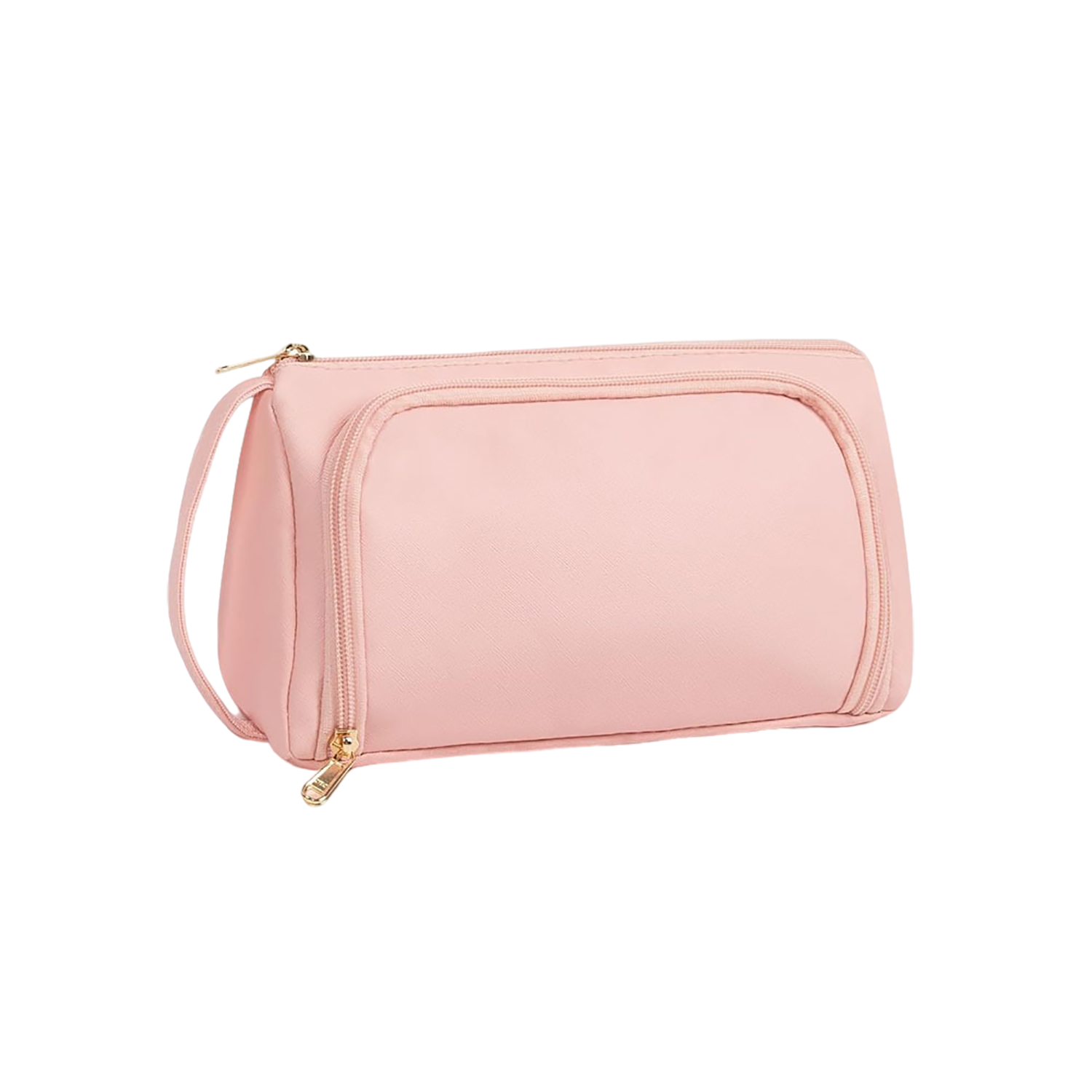 Portable PU Leather Travel Cosmetic Bag w/ Handle 3