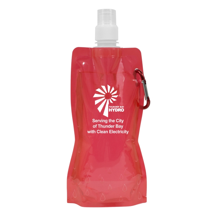 "Roll Up" 18 oz Foldable and Reusable Water Bottle with Matching Carabiner 55