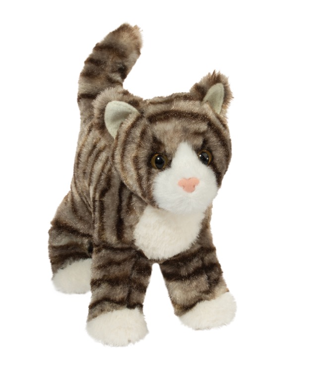 Zigby Gray Stripe Cat Stuffed Animal 2