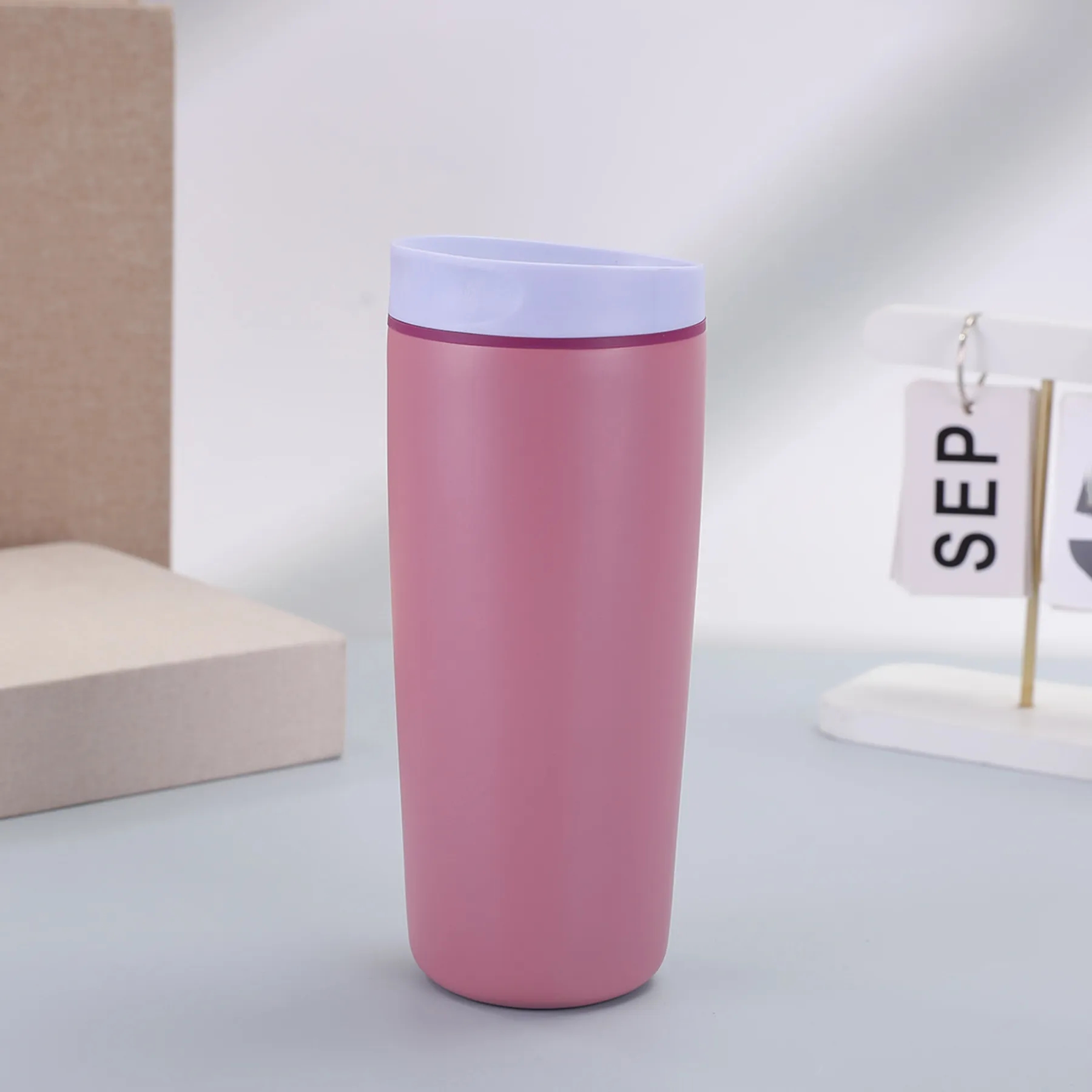 20 Oz. Double Wall Stainless Steel Vacuum Bounce Lid Tumbler 9