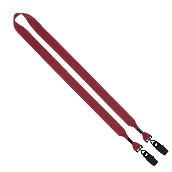 3/4" 2-Ended Polyester Lanyard with Metal Crimp & Metal Bulldog Clip 23