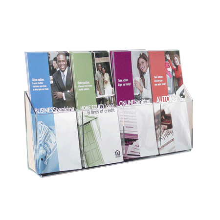 1-tiered 4 pocket Wall Mount Brochure Holder