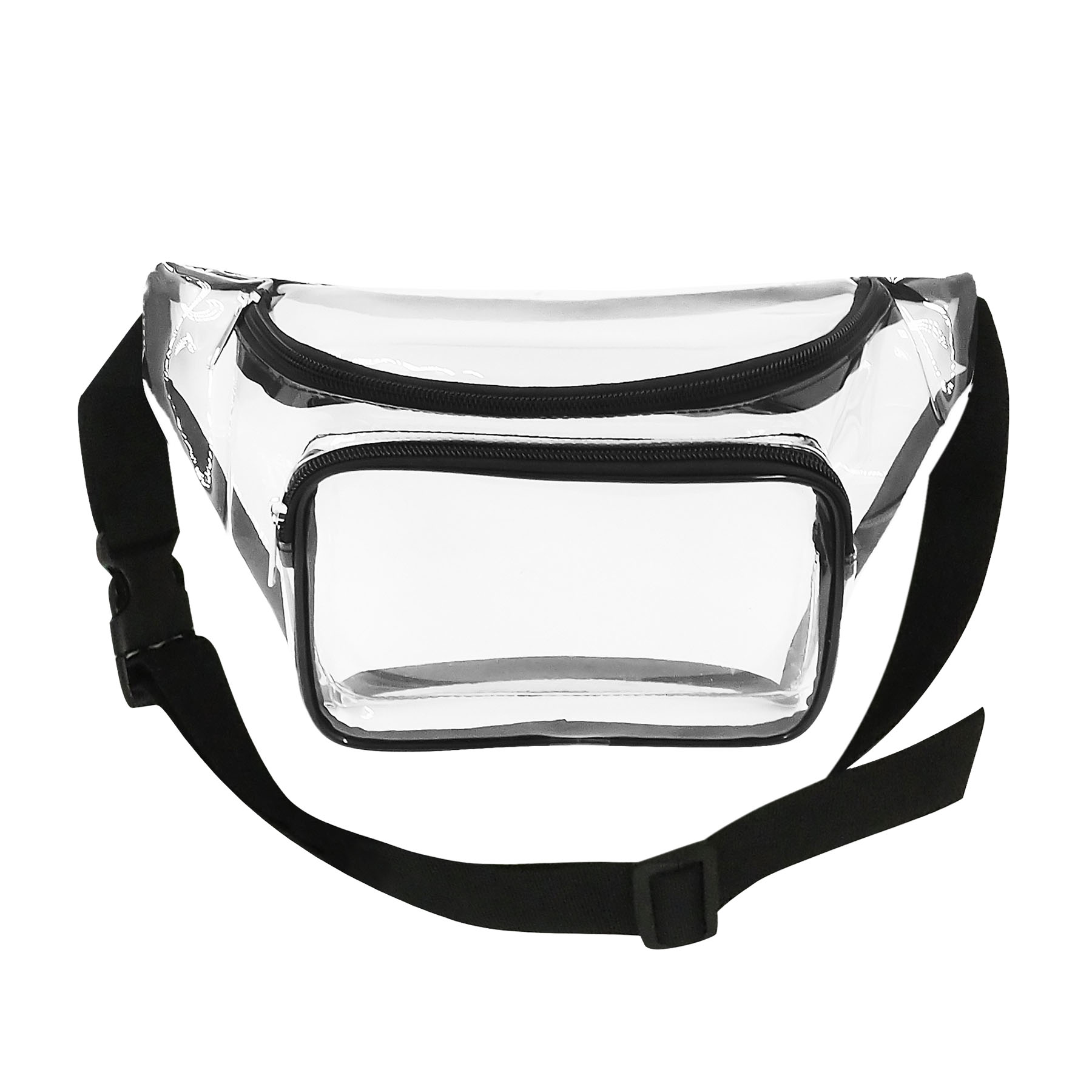 Clear Heavy Vinyl Fanny Pack w/ Two Zipper Pockets 7