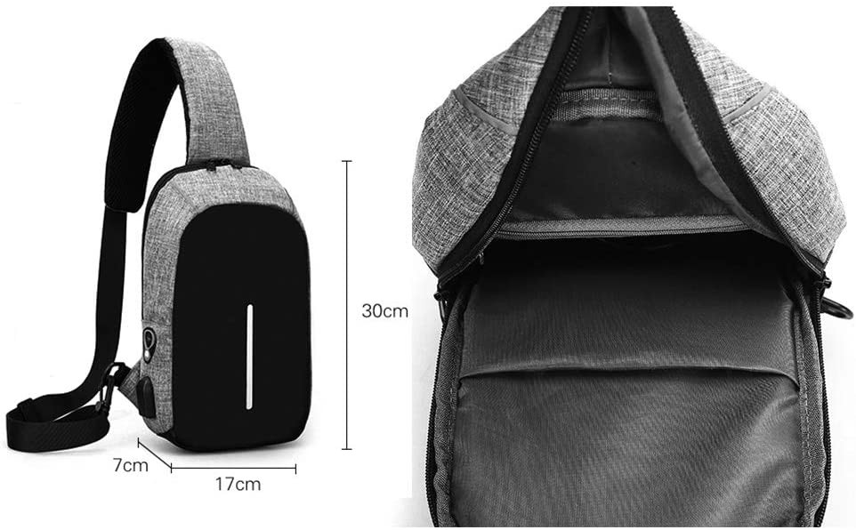 Multi Pockets Chest Bag With USB Charging Port 5