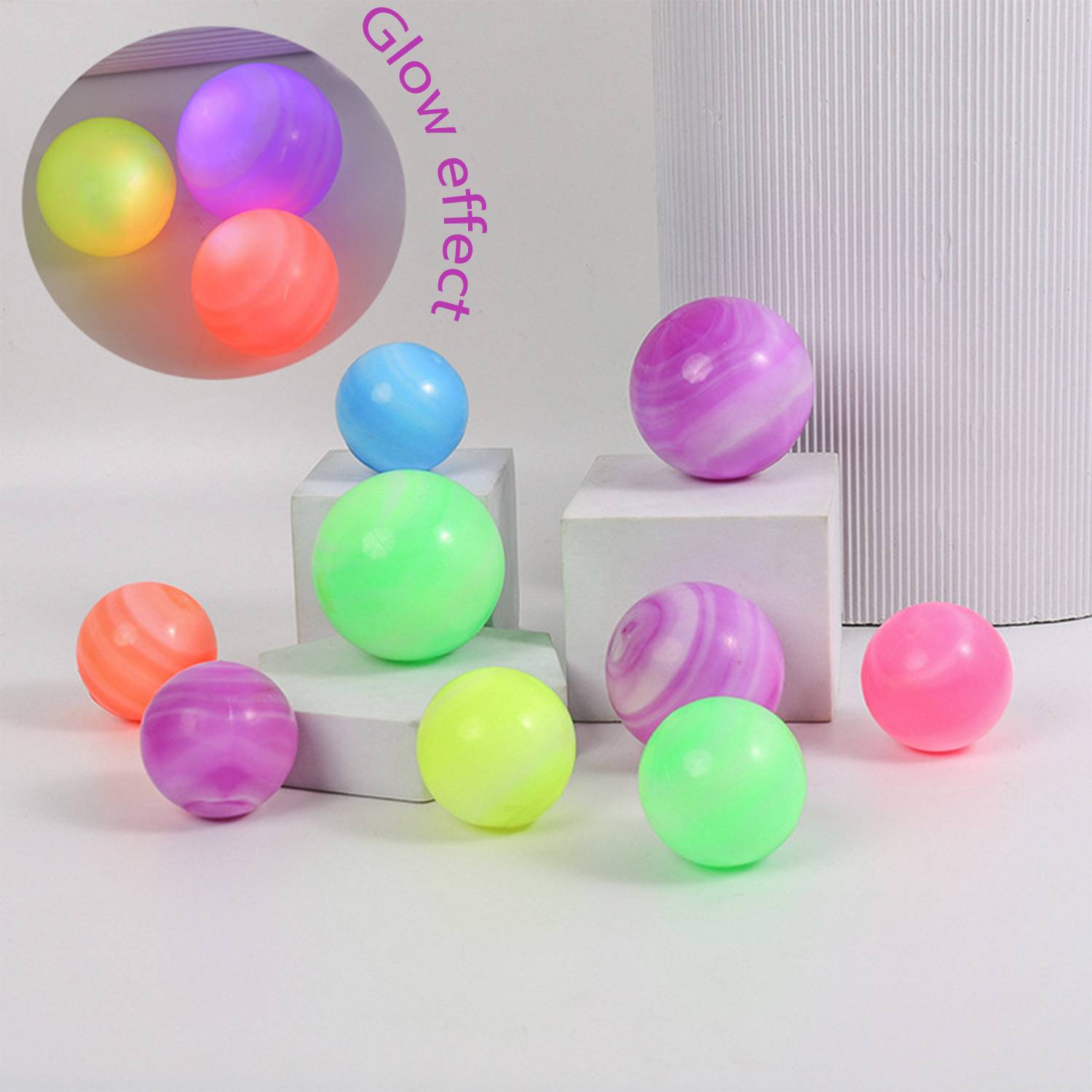 Galaxy Two Color TPR Flash Bouncy Balls 3