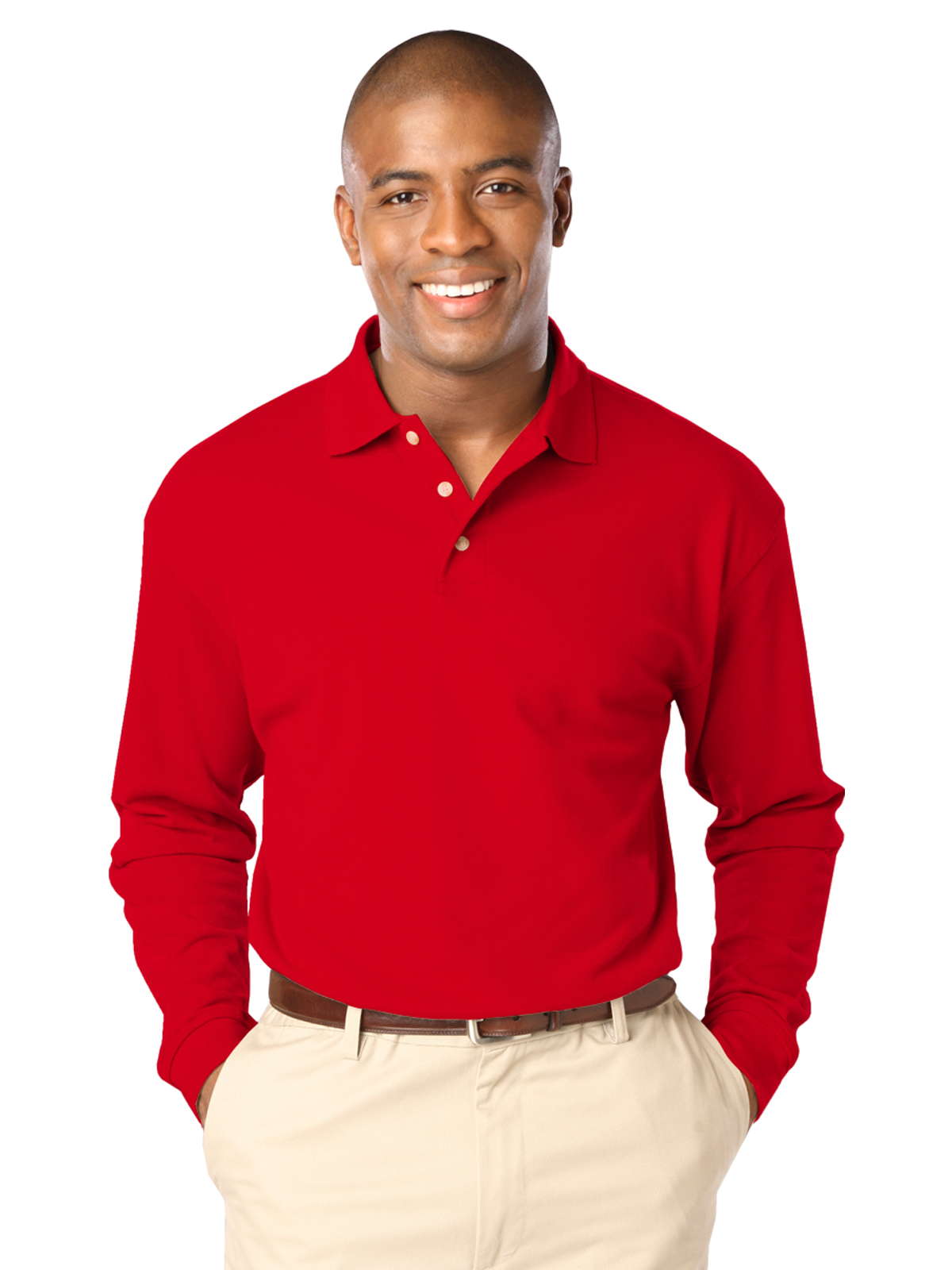 Blue Generation - Men's Pocketless Superblend Long Sleeve Polo 10