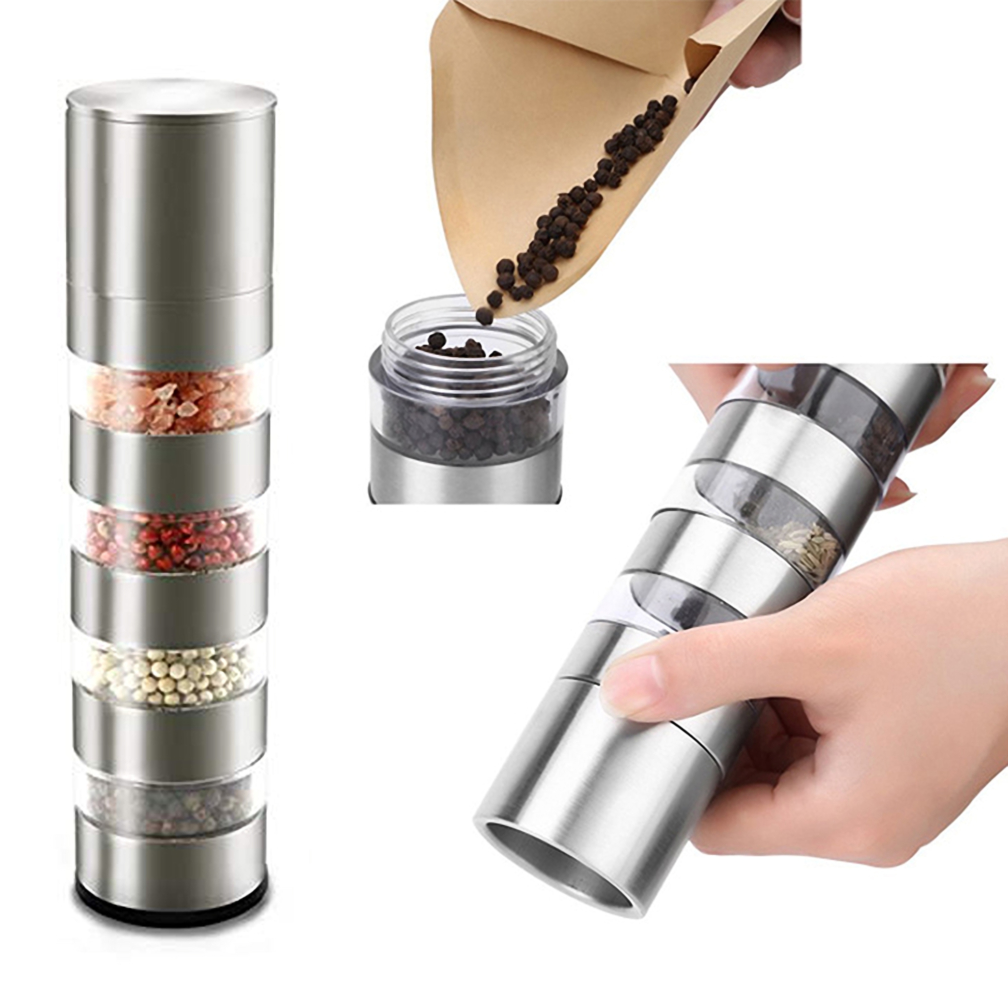 5" 1 Stackable Salt and Pepper Grinder Set 5