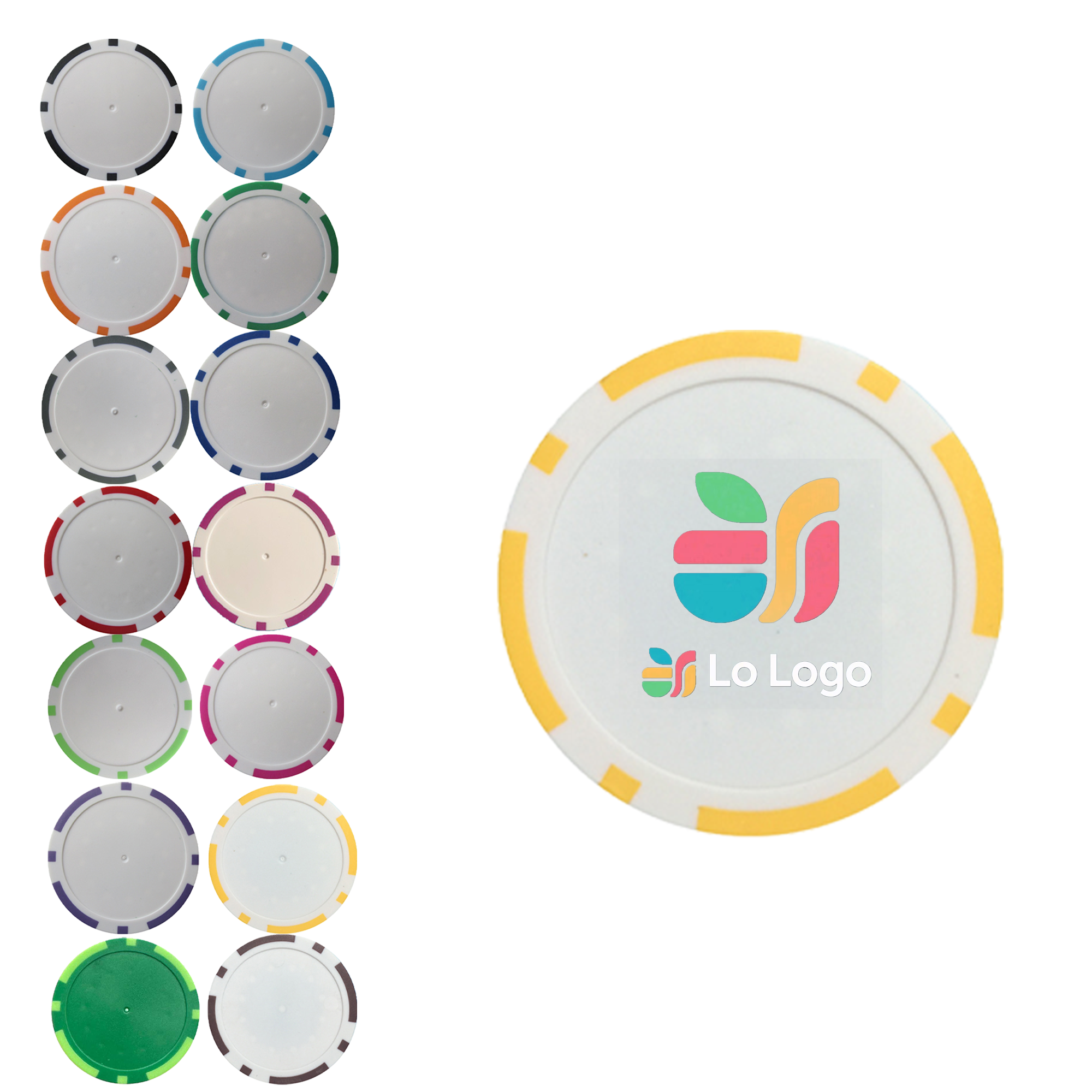 Blank Striped Poker Chip MOQ 50 1