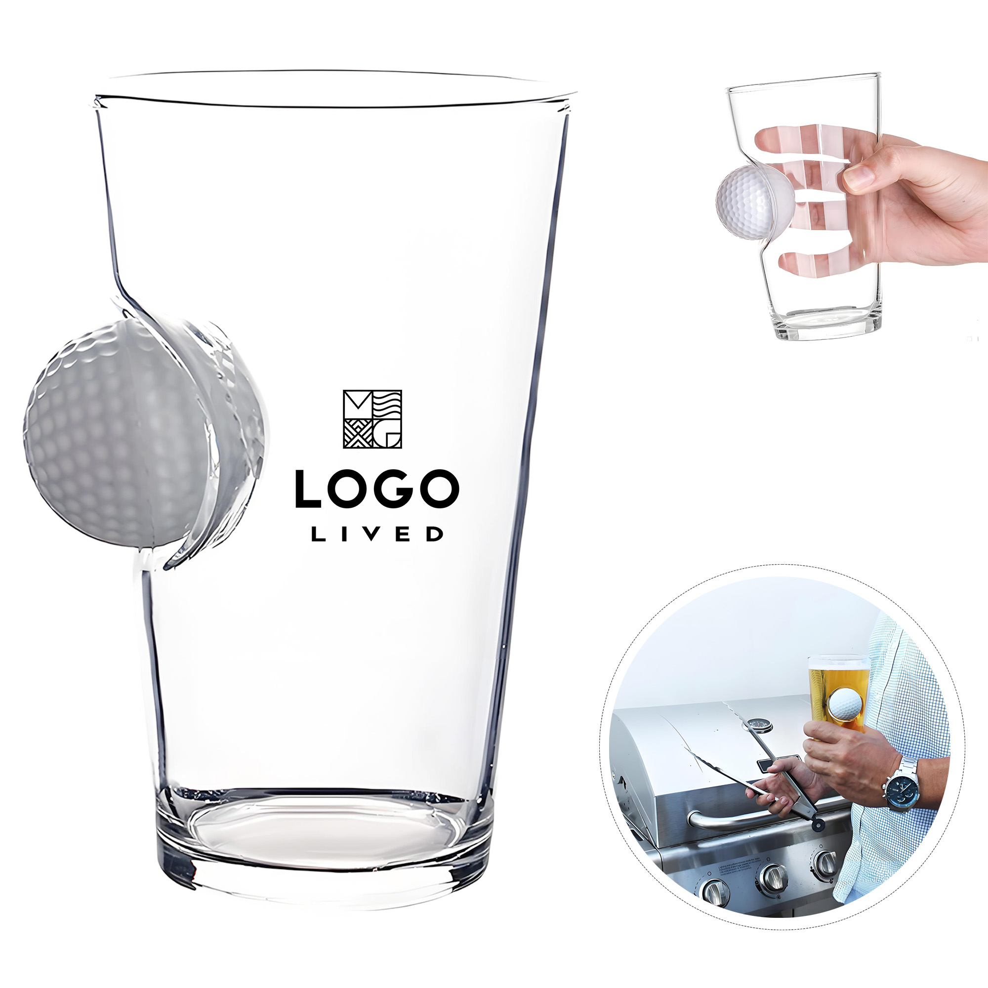 Creative Novel Golf Ball Glass Beer Mug Cup 2