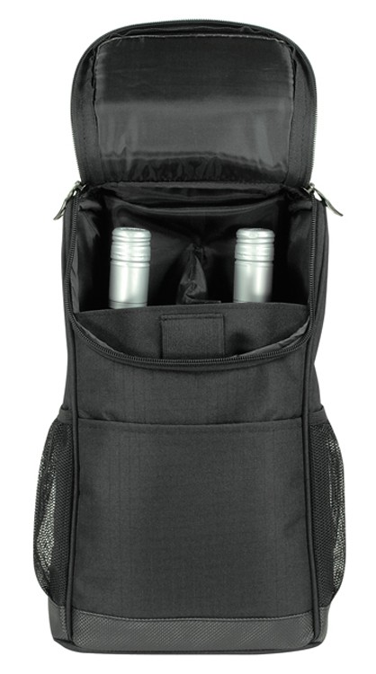 Ripstop Two Bottle Wine bag with Leather-Like Bottom 3