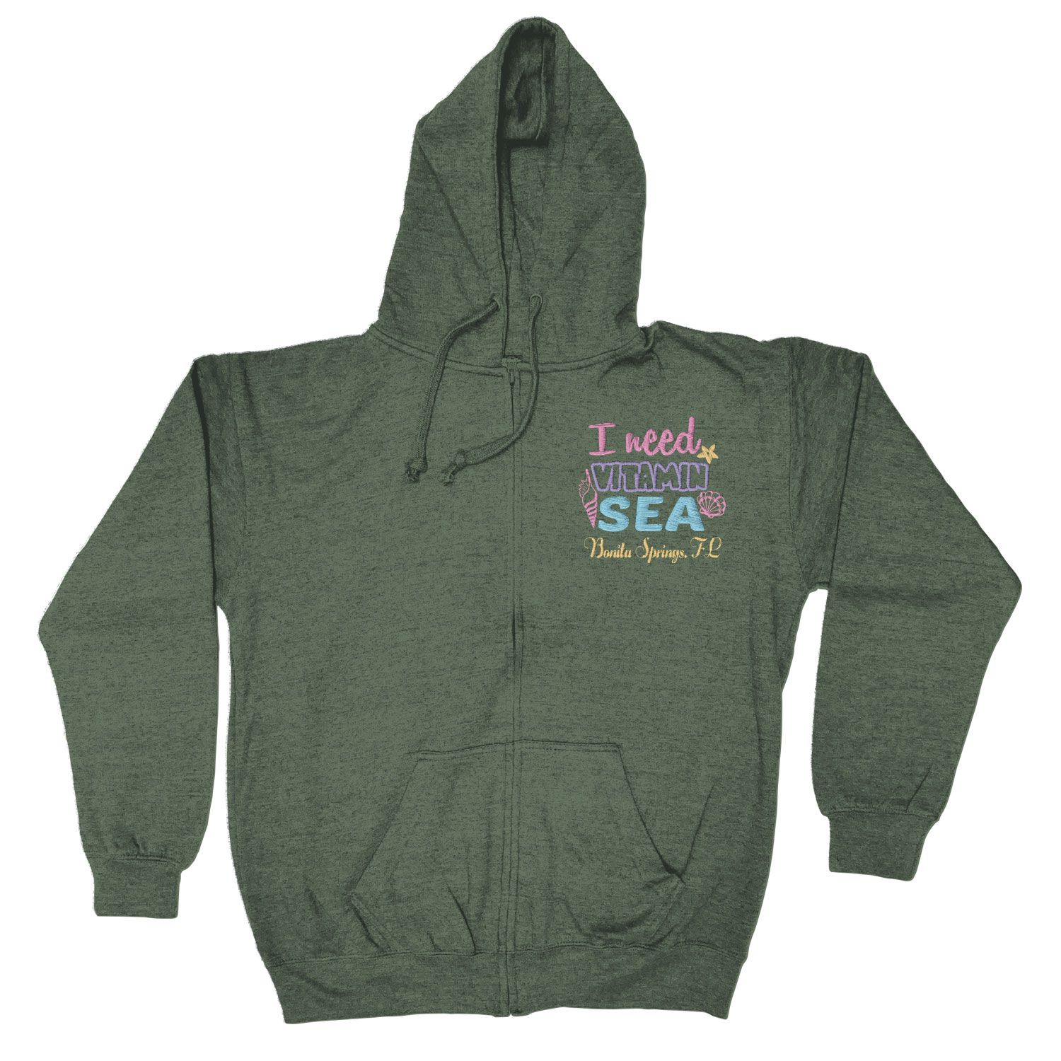ADULT FULL ZIP VANTAGE HEATHER HOODIE - EMBROIDERY 17