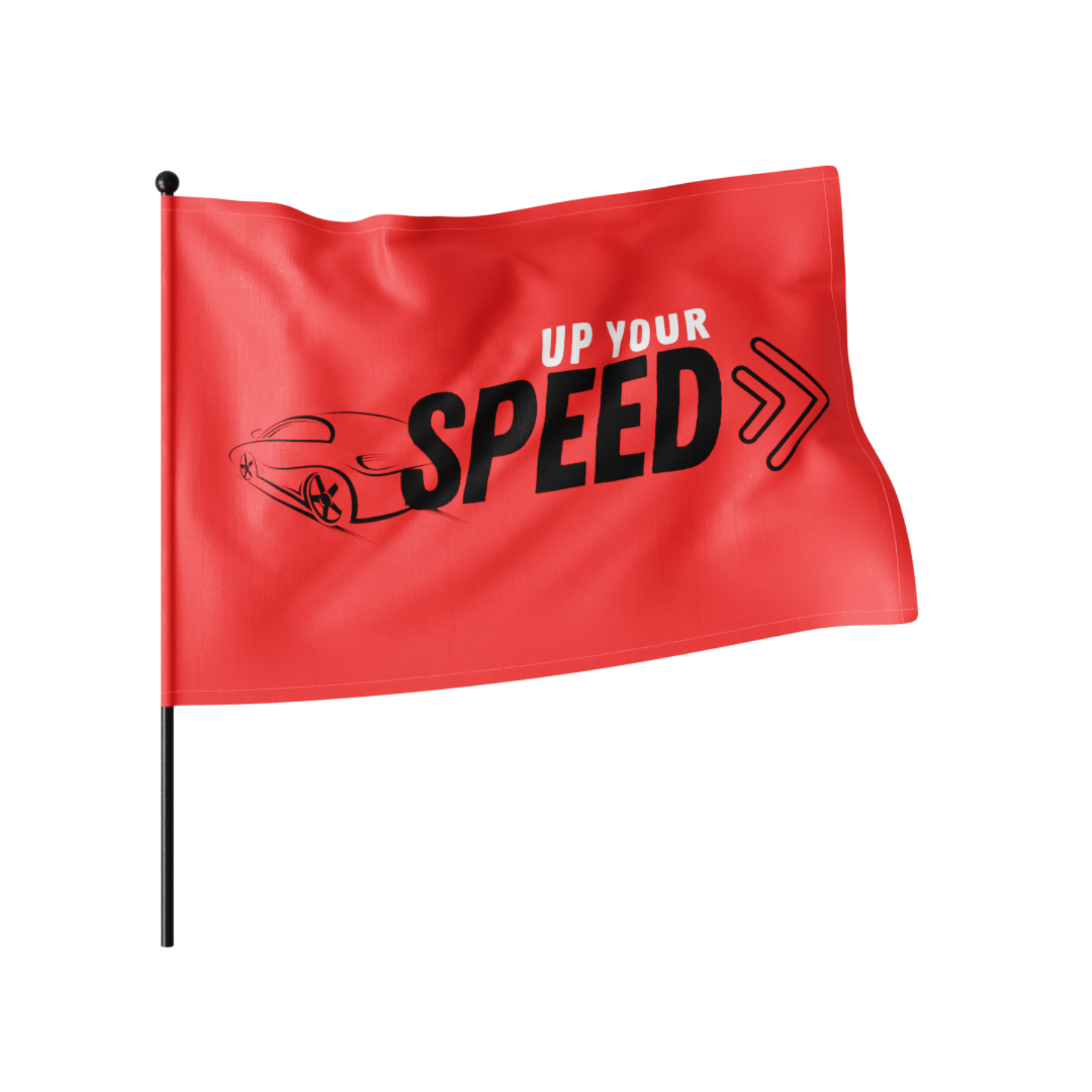 Waving Rally Flag 21.5"x14.5" with 20"-21.5" Pole