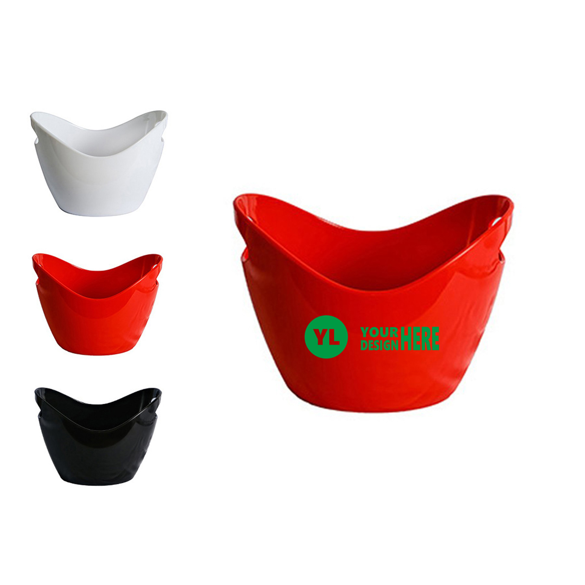 Acrylic ice bucket with a perforated handle 2
