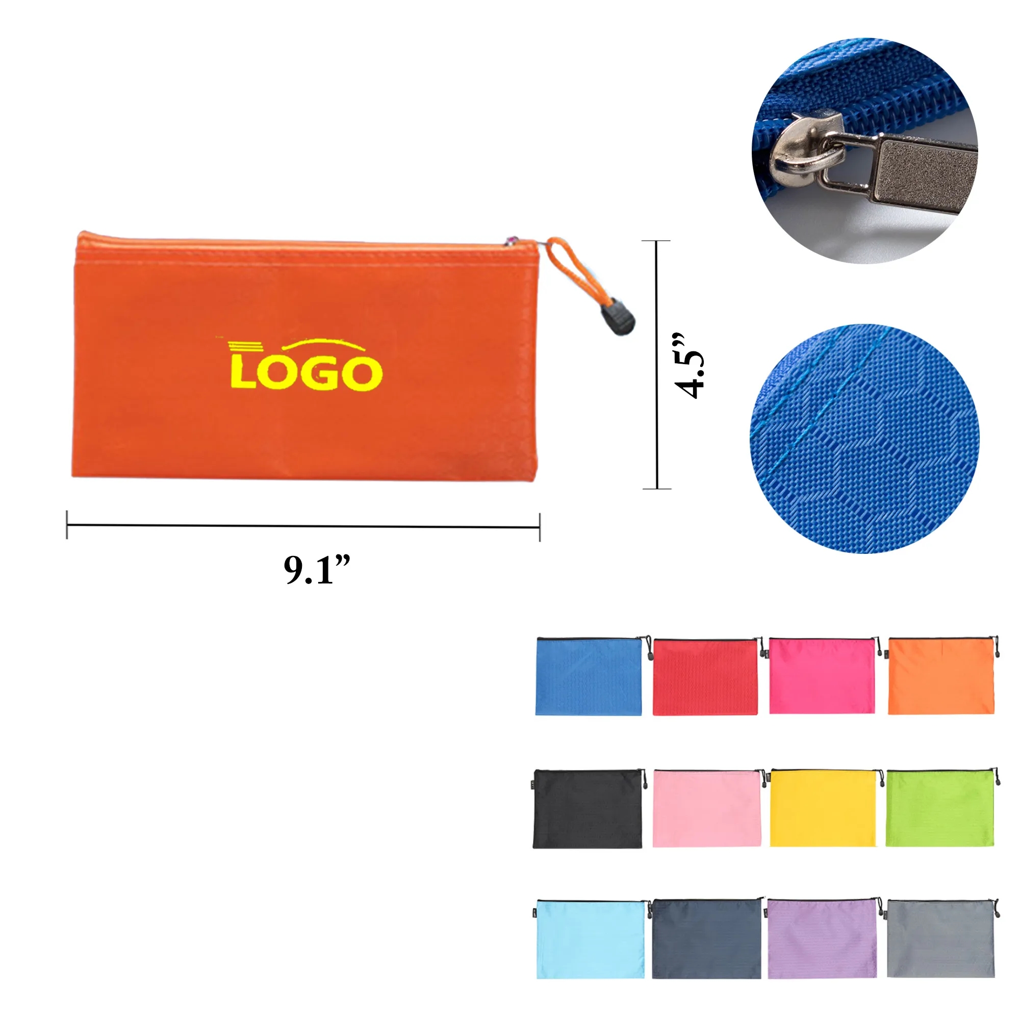 MOQ50 Thick Waterproof Oxford Football Pattern Zipper Bag 14