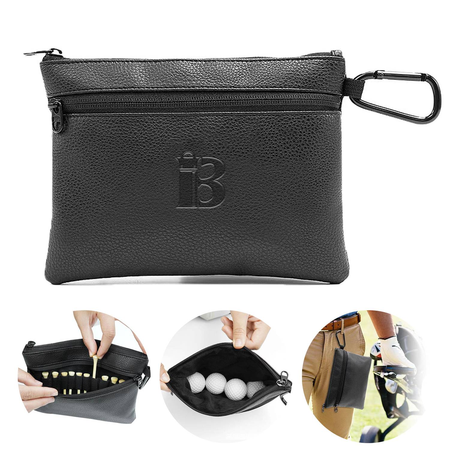 PU leather portable golf bag with hook 1