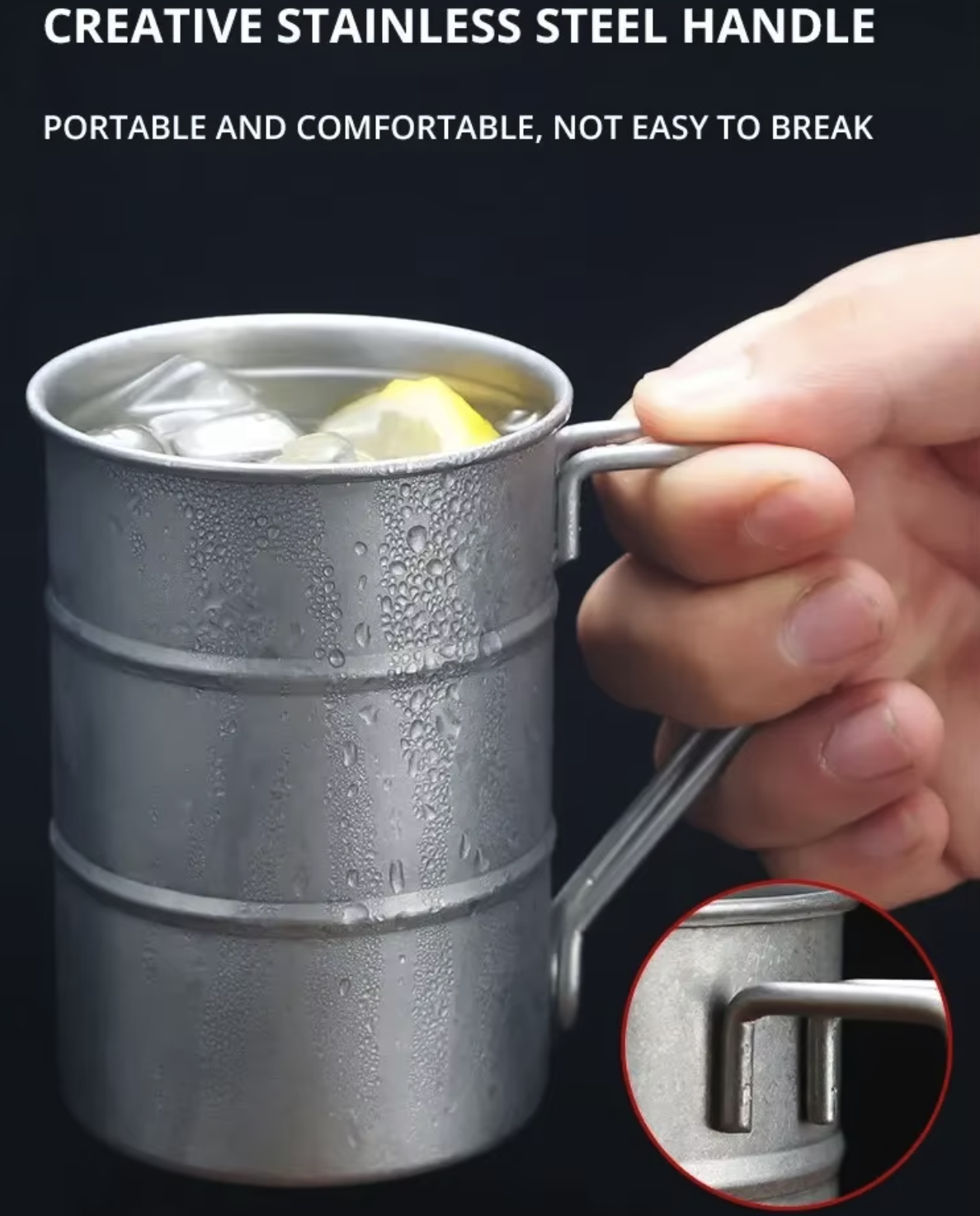 304 Stainless Steel Cup with Handle 5