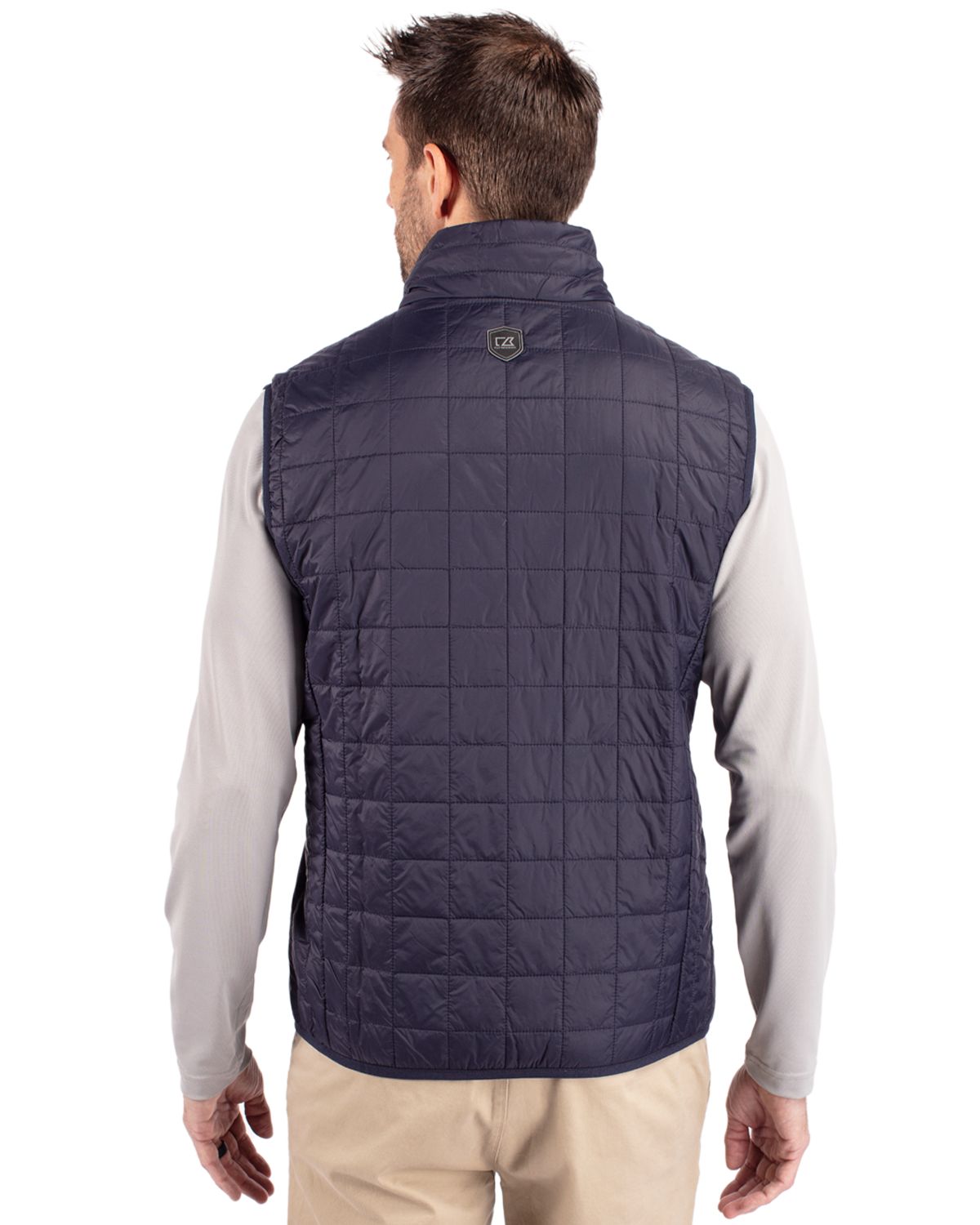 Cutter & Buck Rainier Recycled Insulated Puffer Mens Big & Tall Full Zip Vest Big & Tall 93
