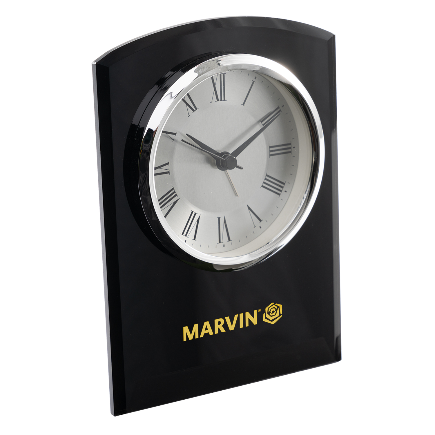 Self-Standing Black Glass Desk Clock 2