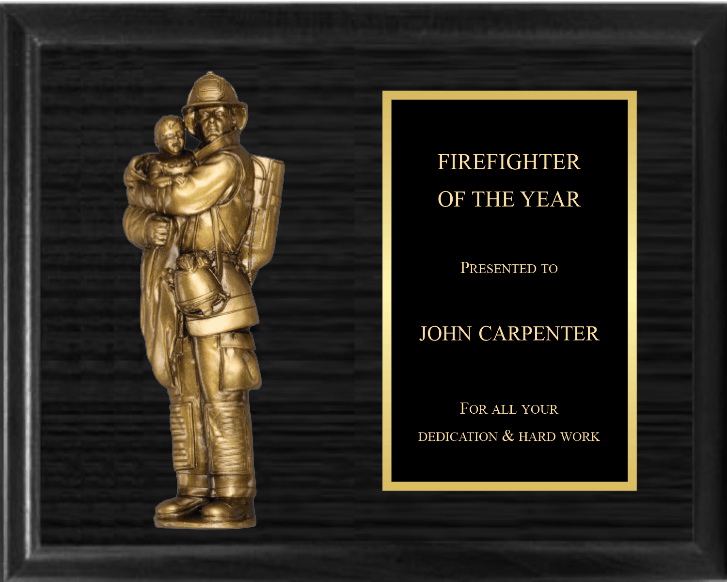 7" Fireman With Child On Plaque 4