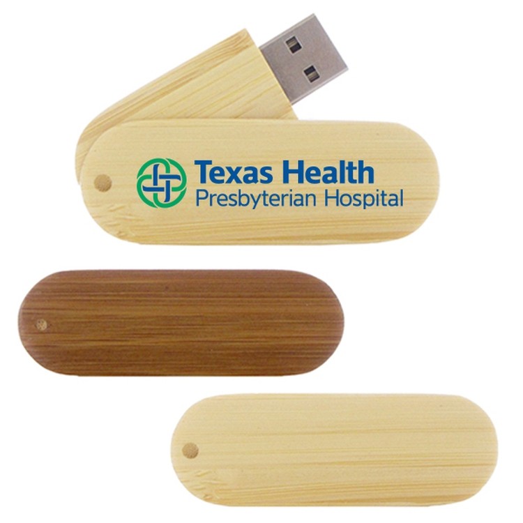 16GB Bamboo Wood USB Swivel Flash Drive 1
