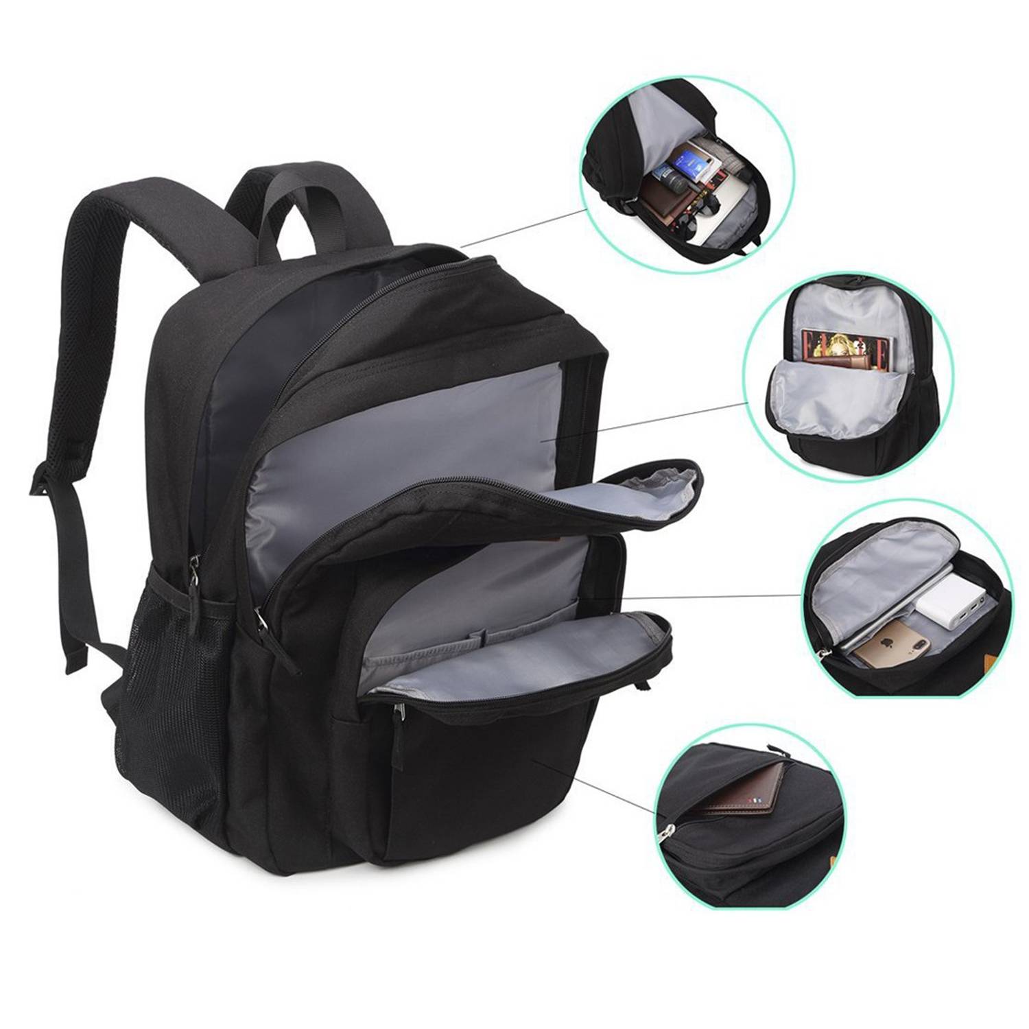 Waterproof Polyester Travel Backpack for School Commute 7