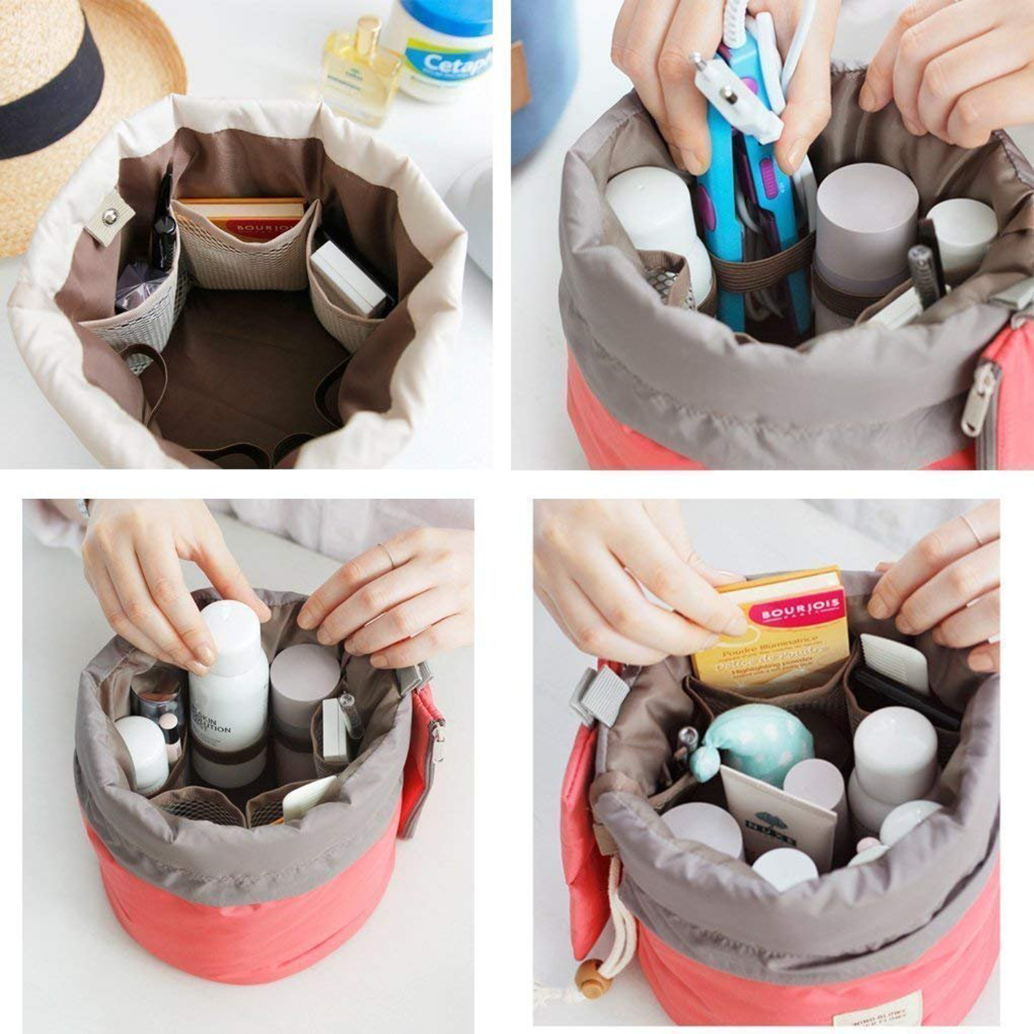 Travel Foldable Cosmetic Bags w/ Drawstring 3