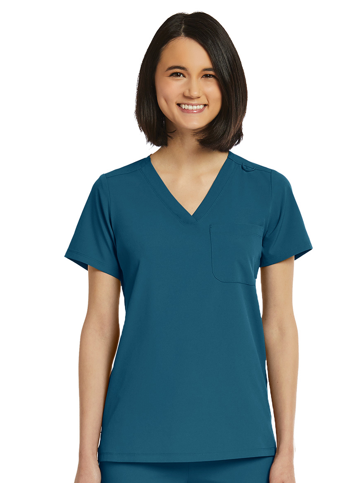 ScrubJoy Originals - Women's Fitted One-Pocket V-Neck Top 10