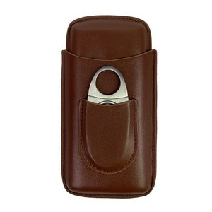 3 Finger Leather Cigar Case with Cutter 5